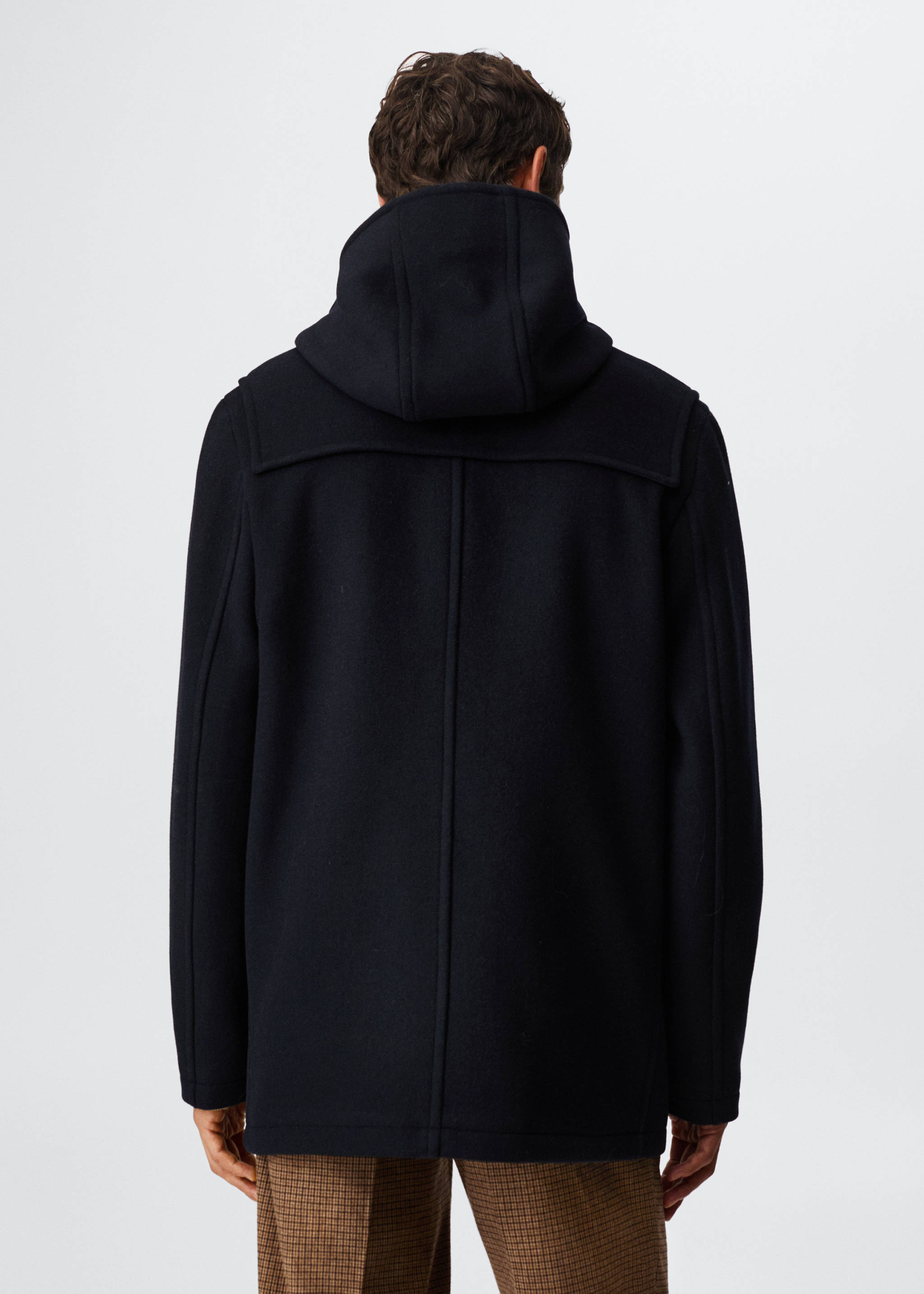 Hooded wool coat - Reverse of the article