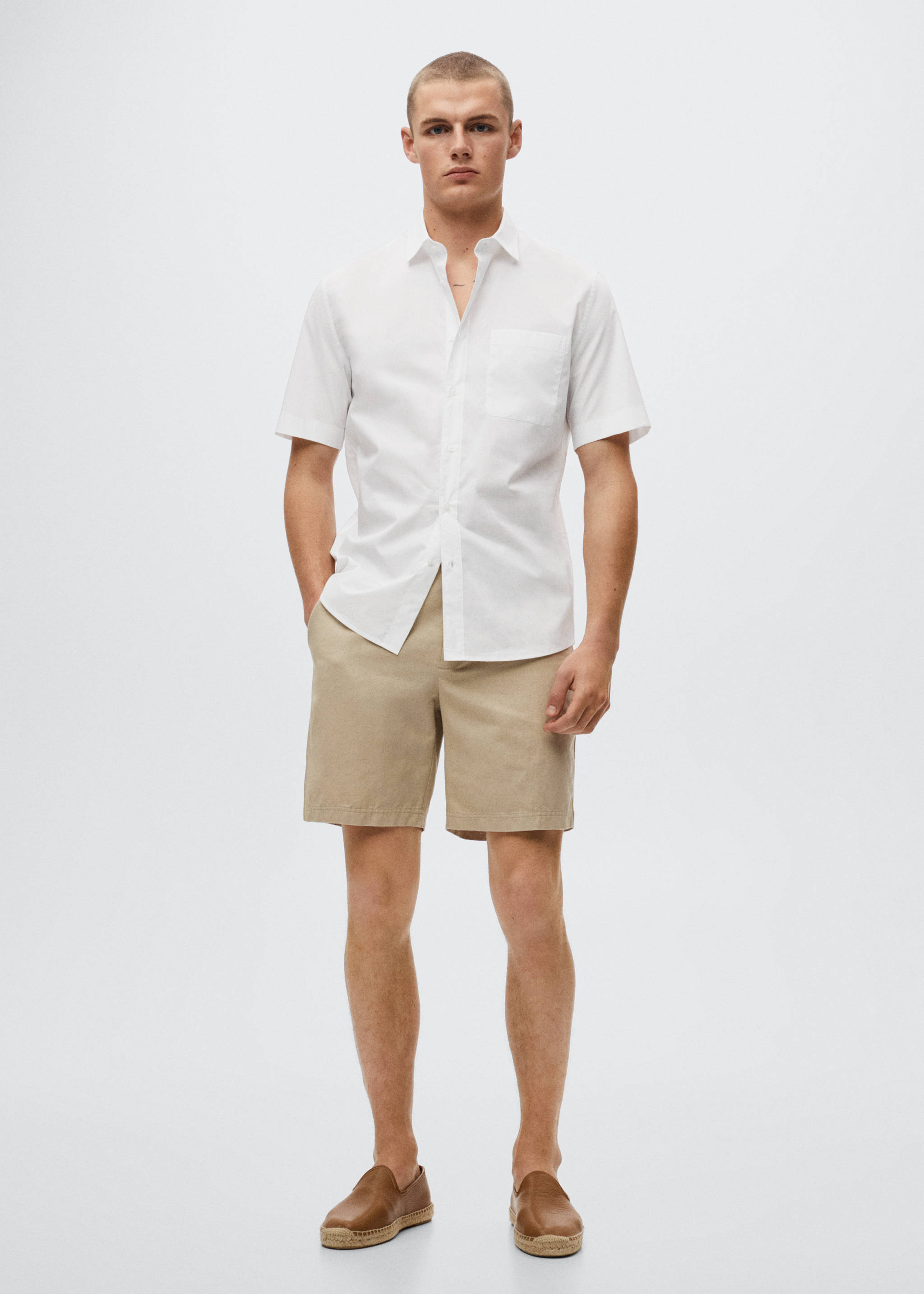 Kurzärmliges Baumwollhemd - Allgemeine Ansicht