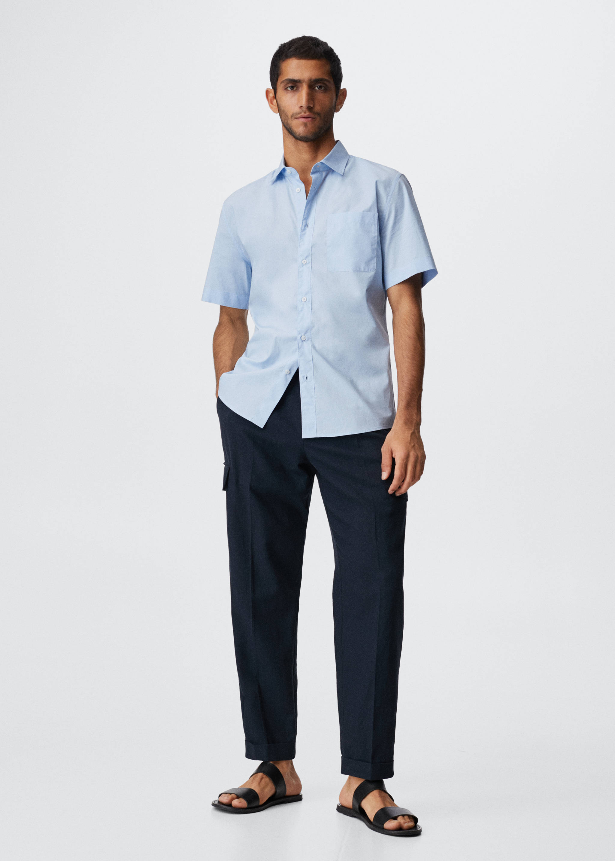 Kurzärmliges Baumwollhemd - Allgemeine Ansicht