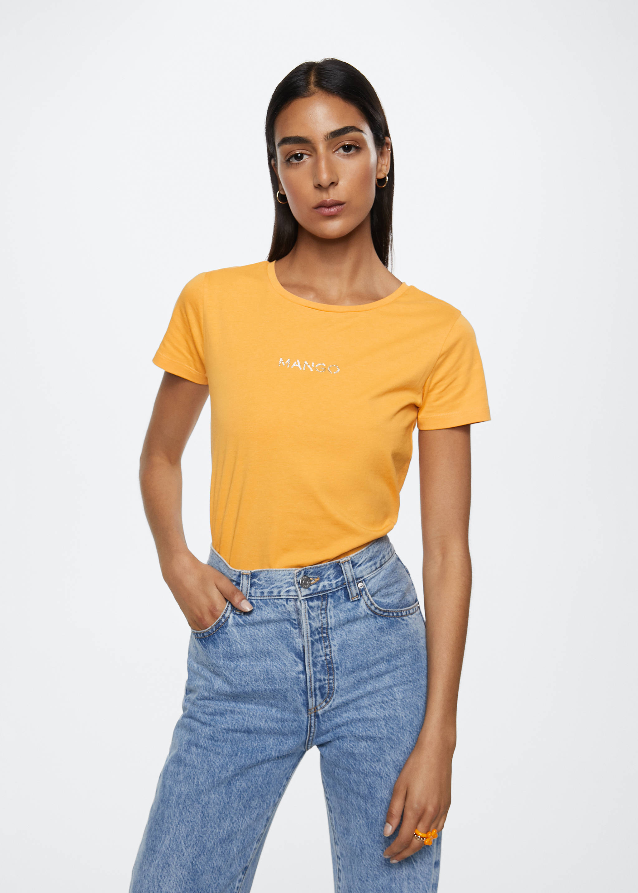 Metallic logo T-shirt - Medium plane