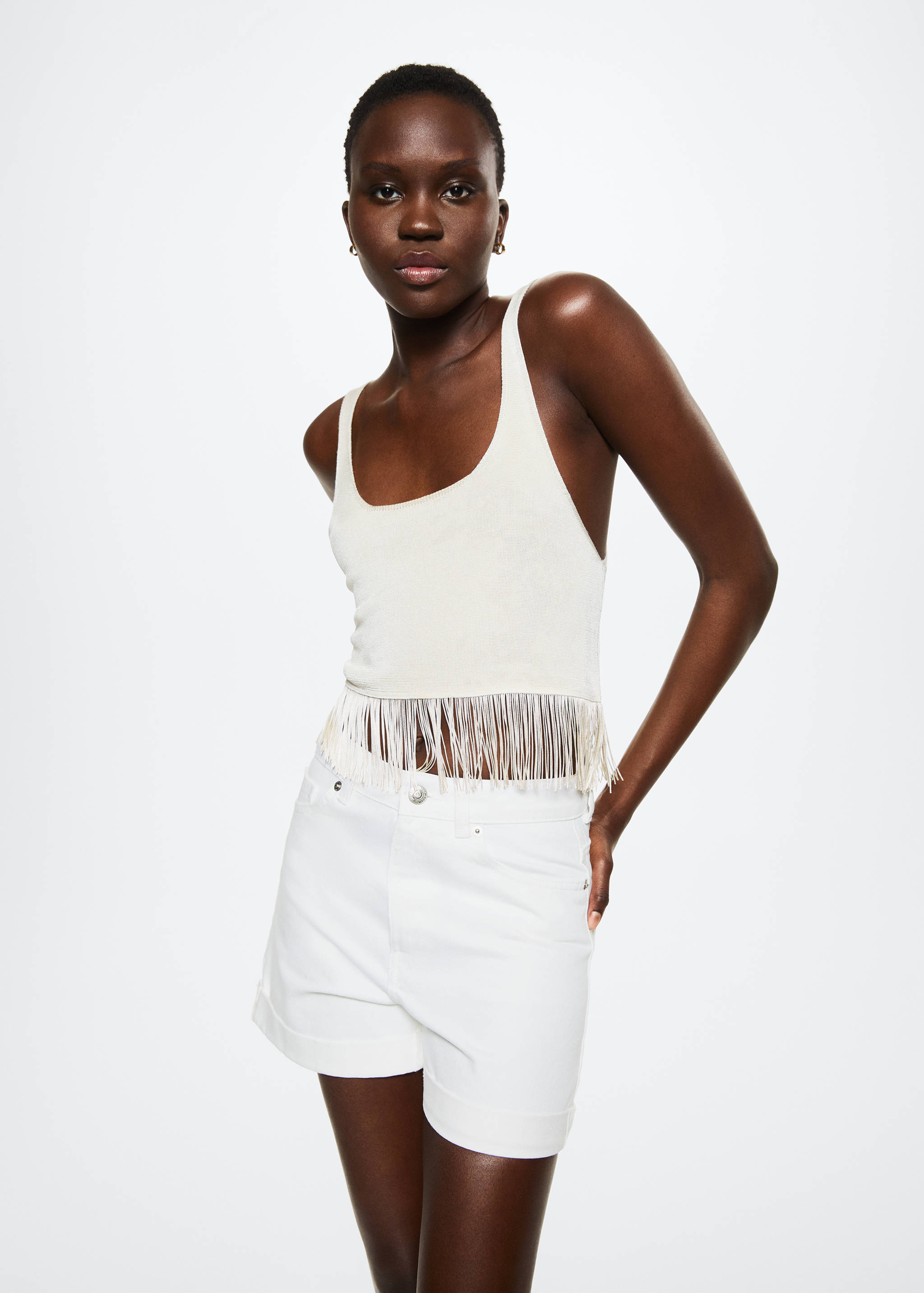 Mom-fit denim shorts - Details of the article 1