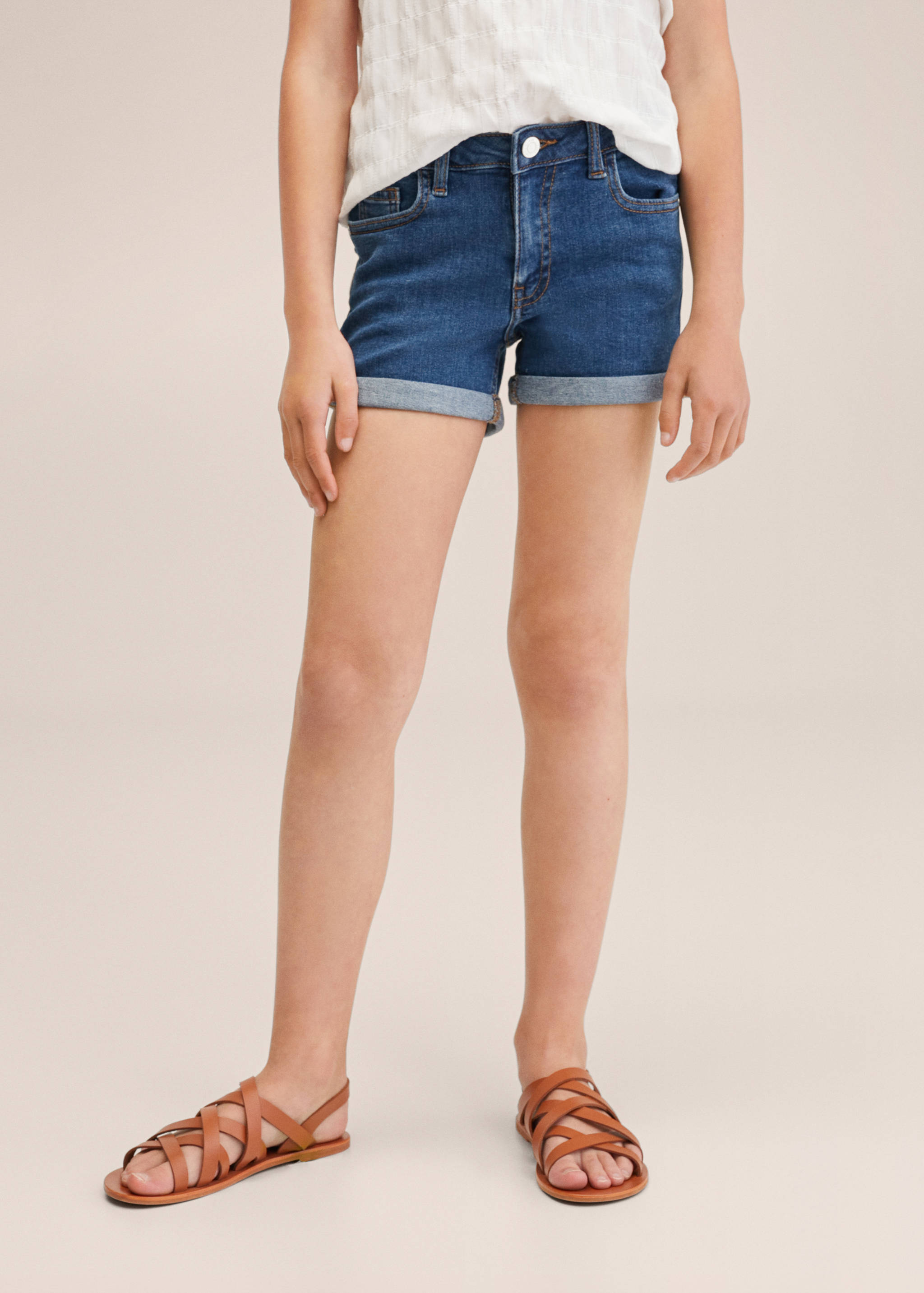 Rolled-up hem denim shorts - Details of the article 2