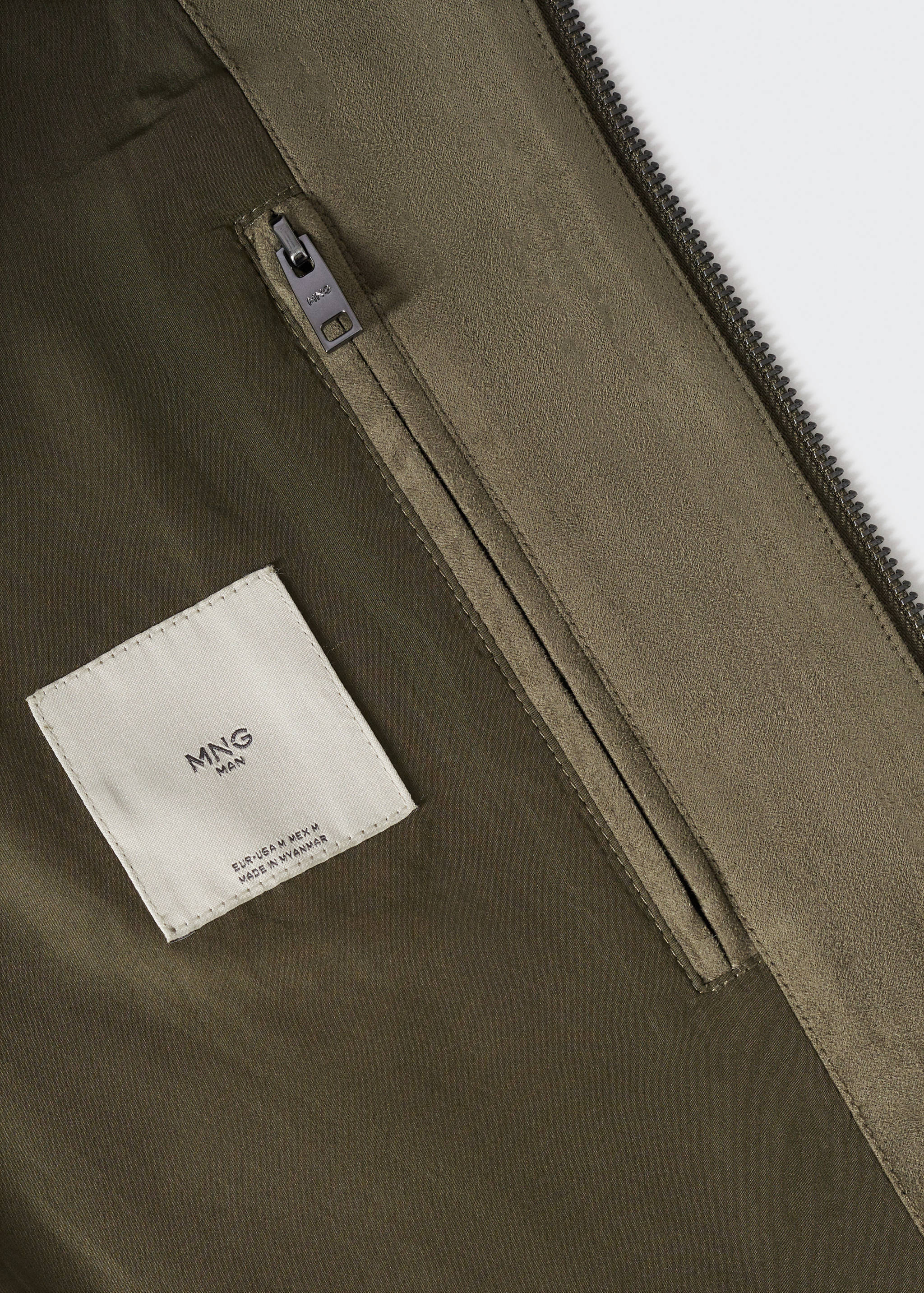 Suede-effect bomber jacket - Details of the article 8
