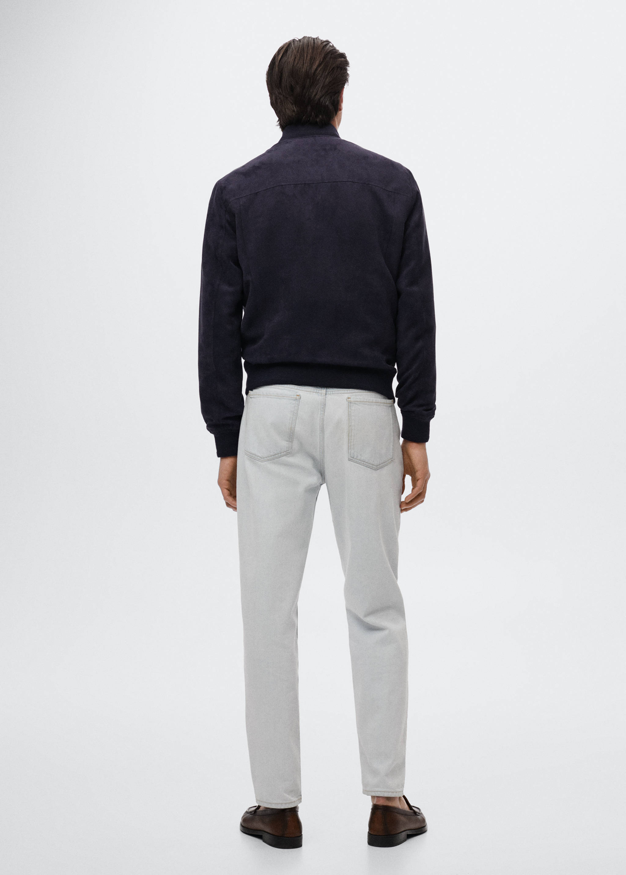 Suede-effect bomber jacket - Reverse of the article