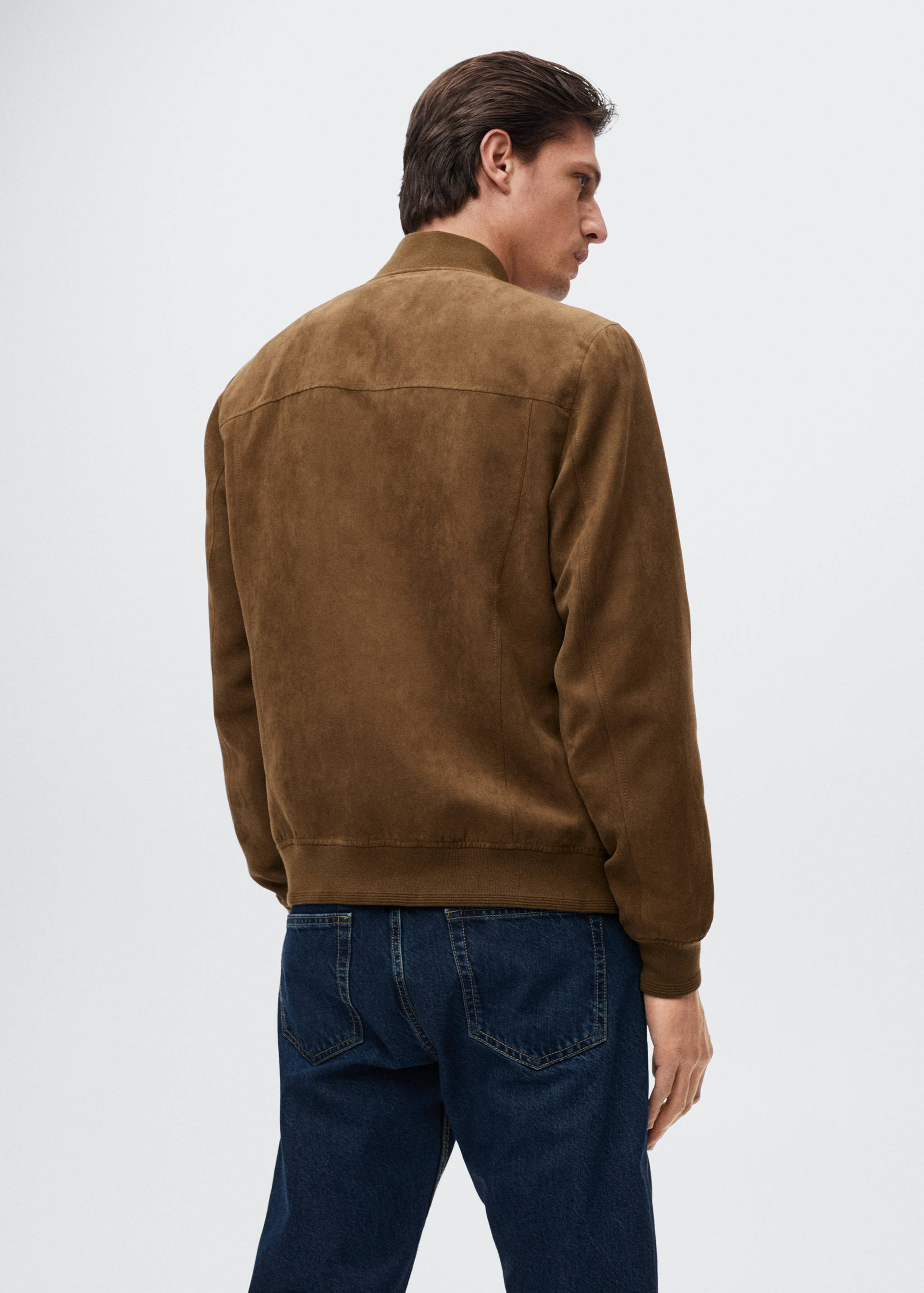 Suede-effect bomber jacket - Reverse of the article