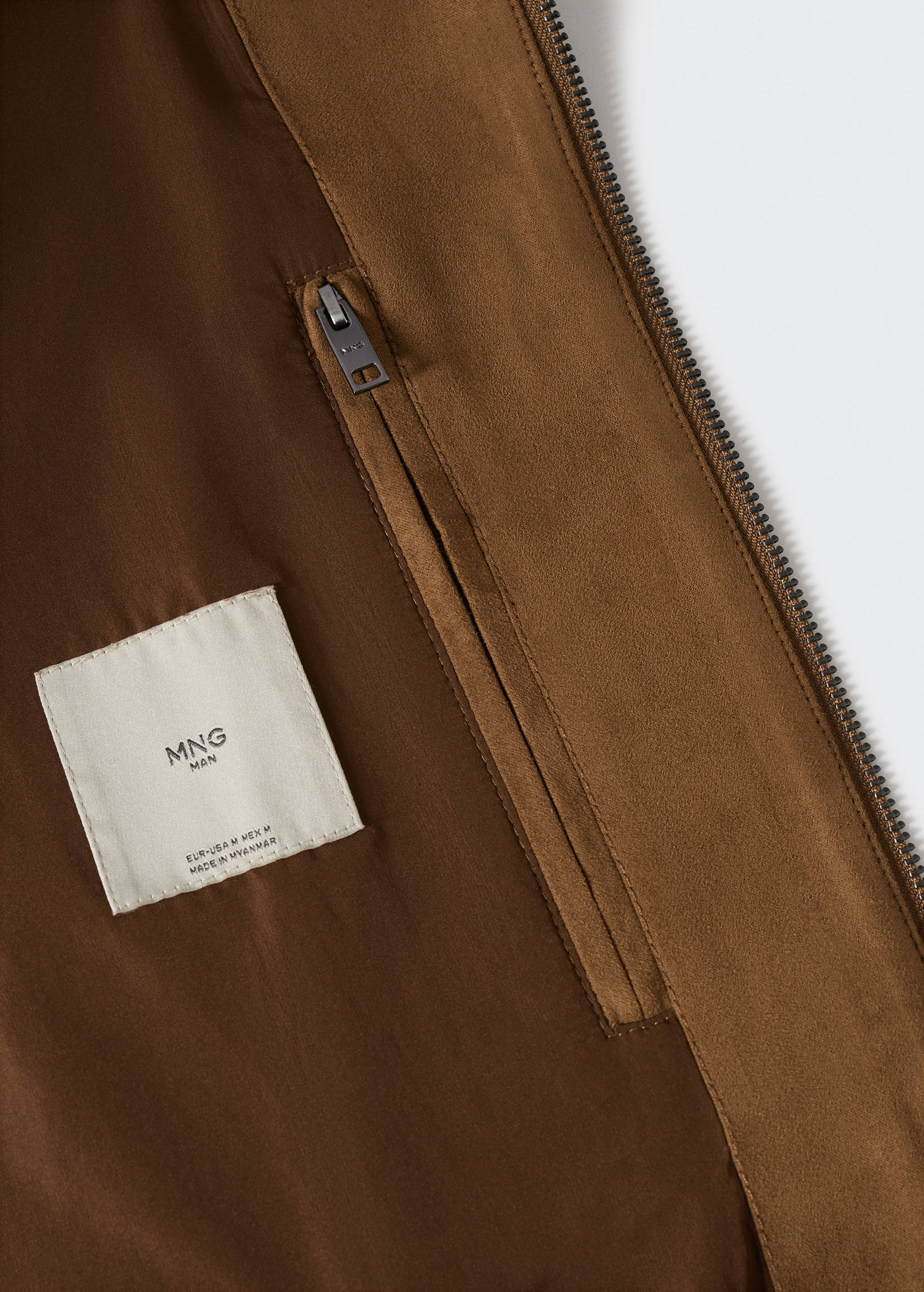 Suede-effect bomber jacket - Details of the article 8