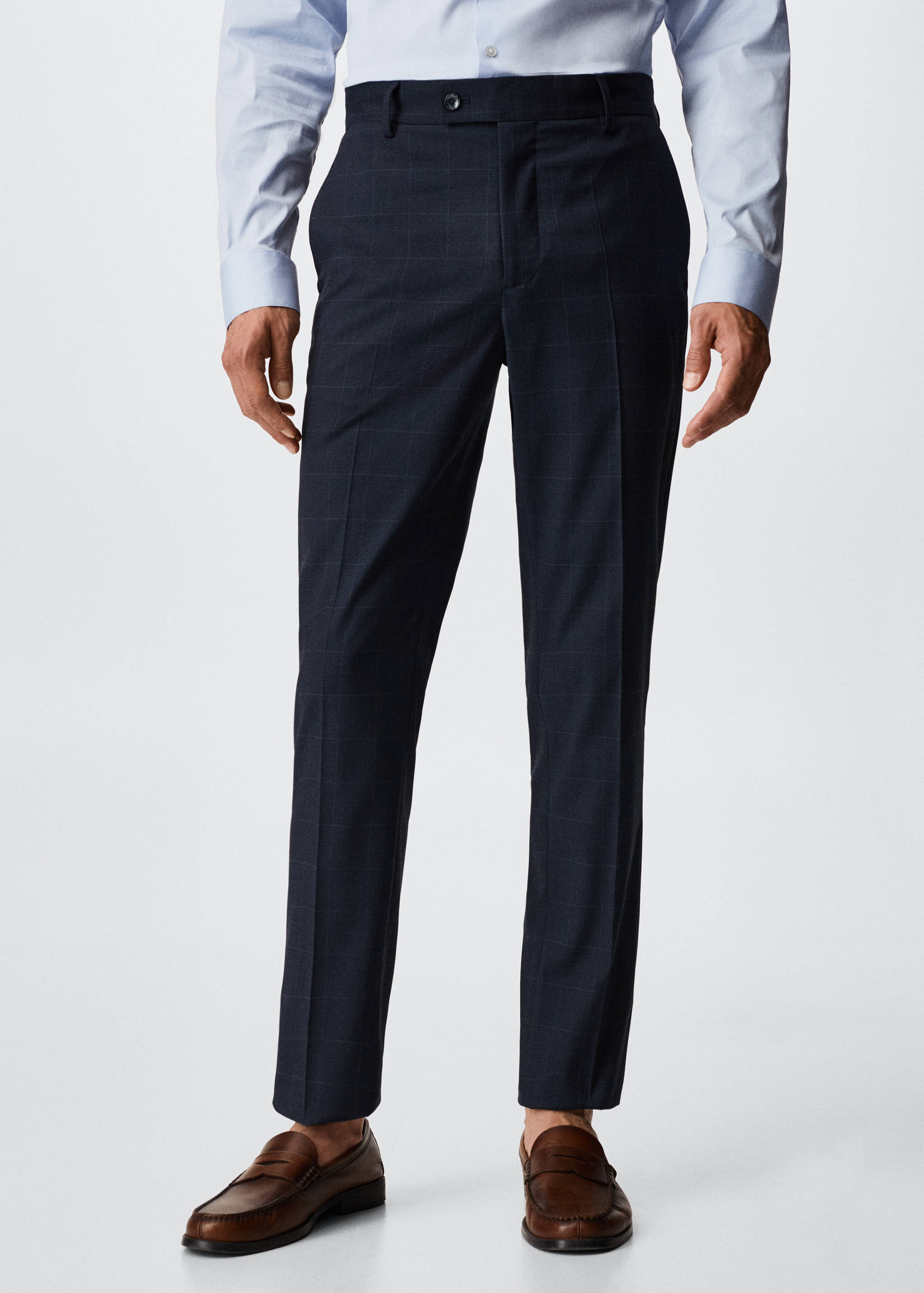 Slim fit check suit trousers - Medium plane