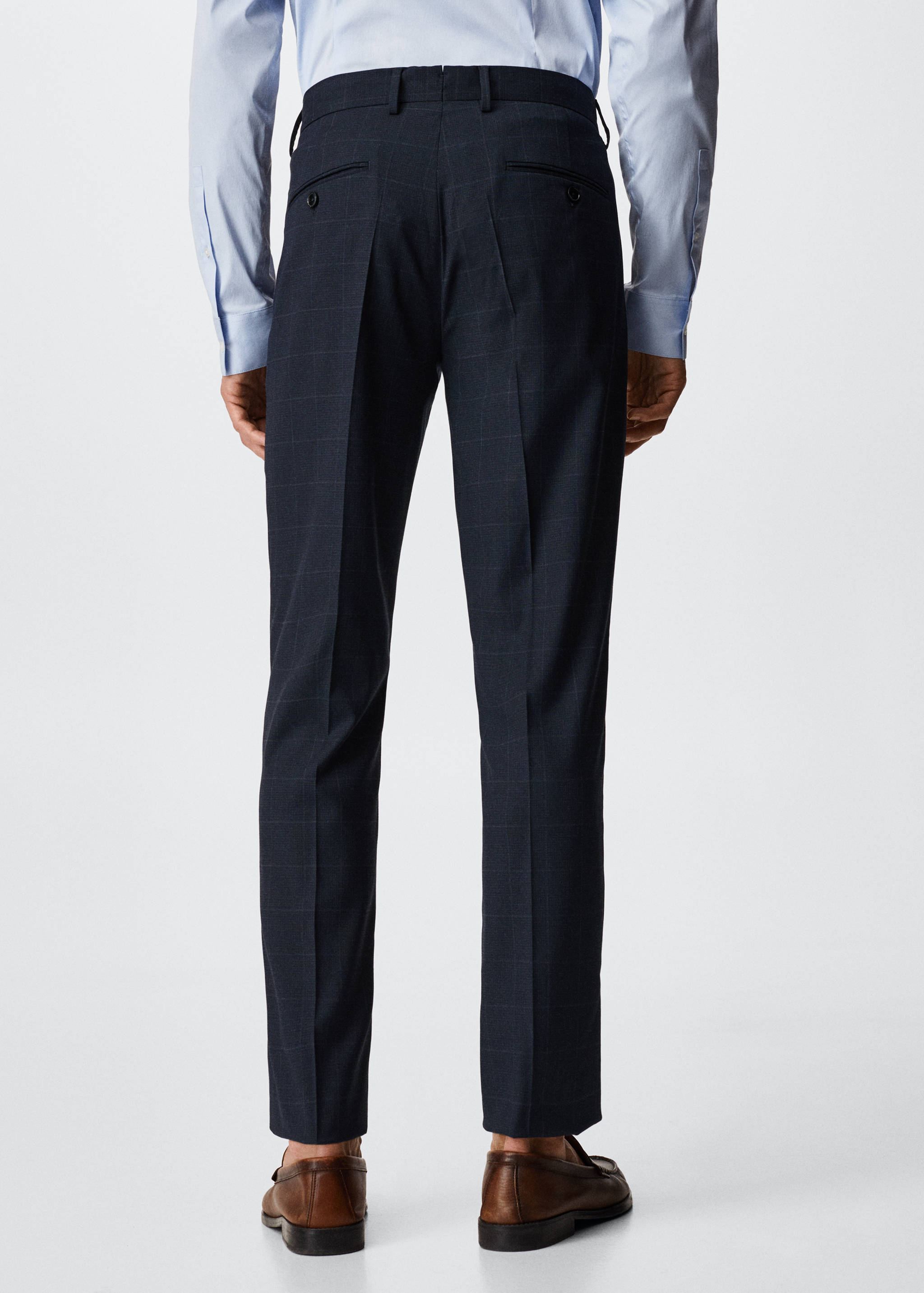 Slim fit check suit trousers - Reverse of the article