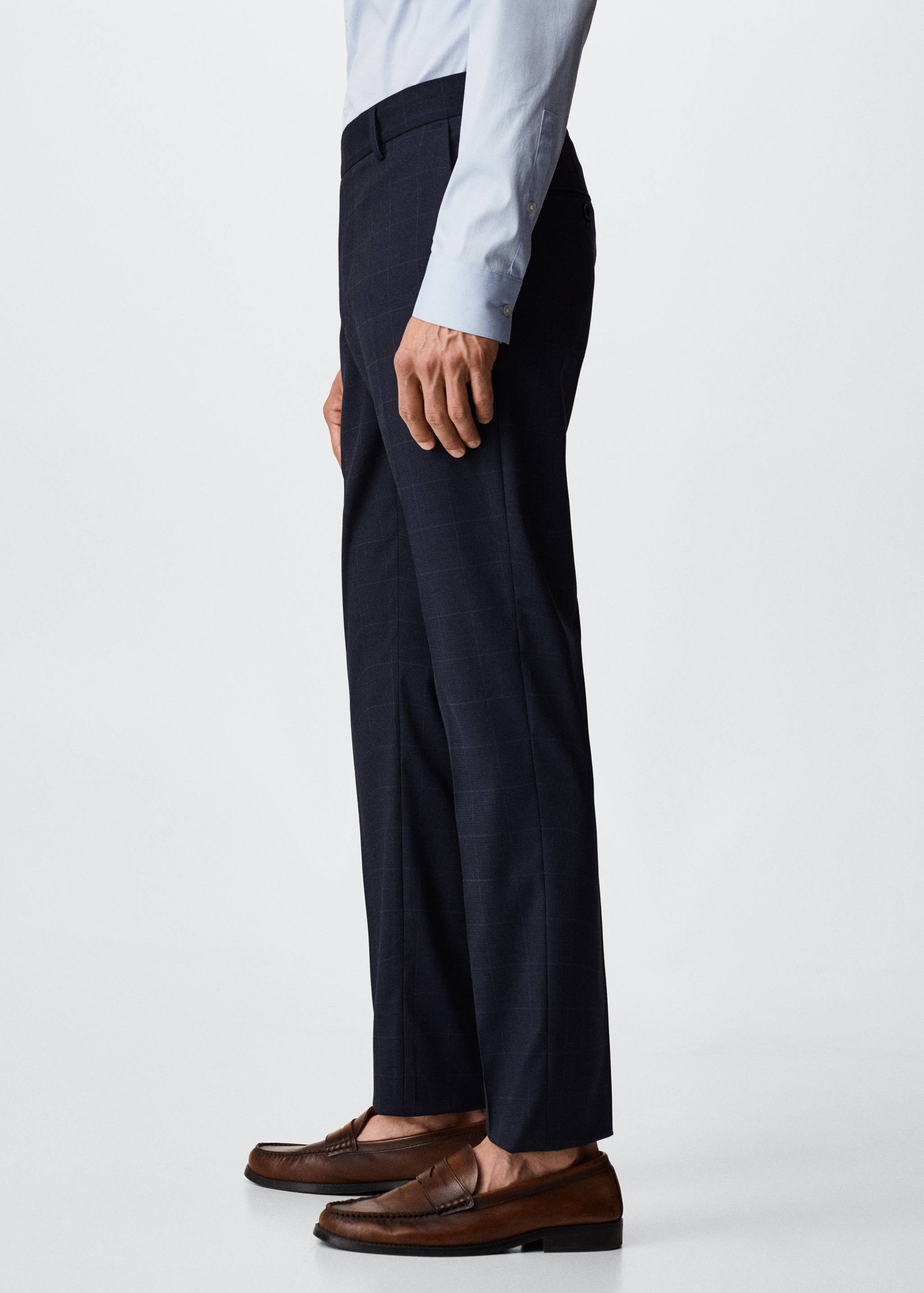 Slim fit check suit trousers - Details of the article 2