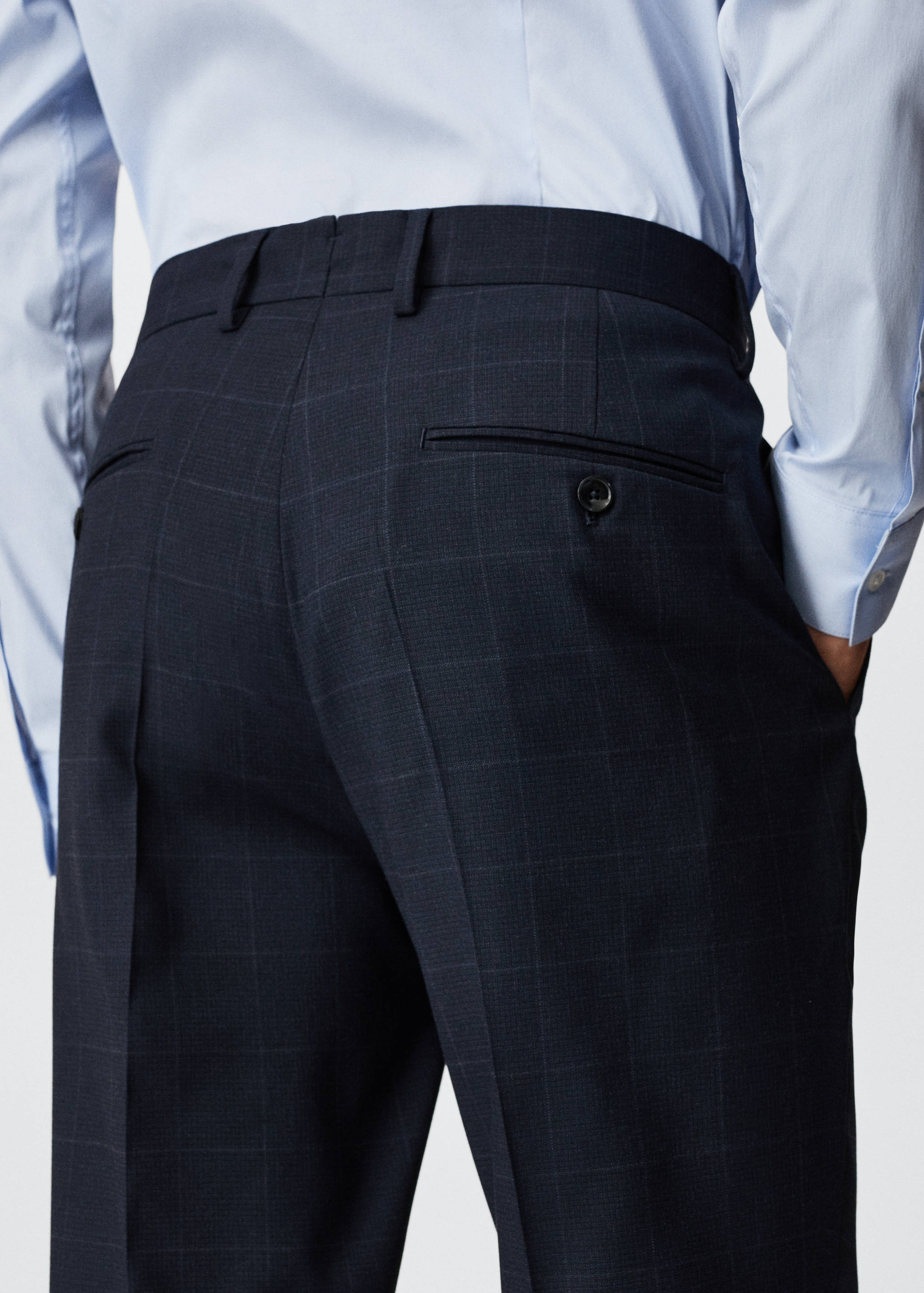 Slim fit check suit trousers - Details of the article 3
