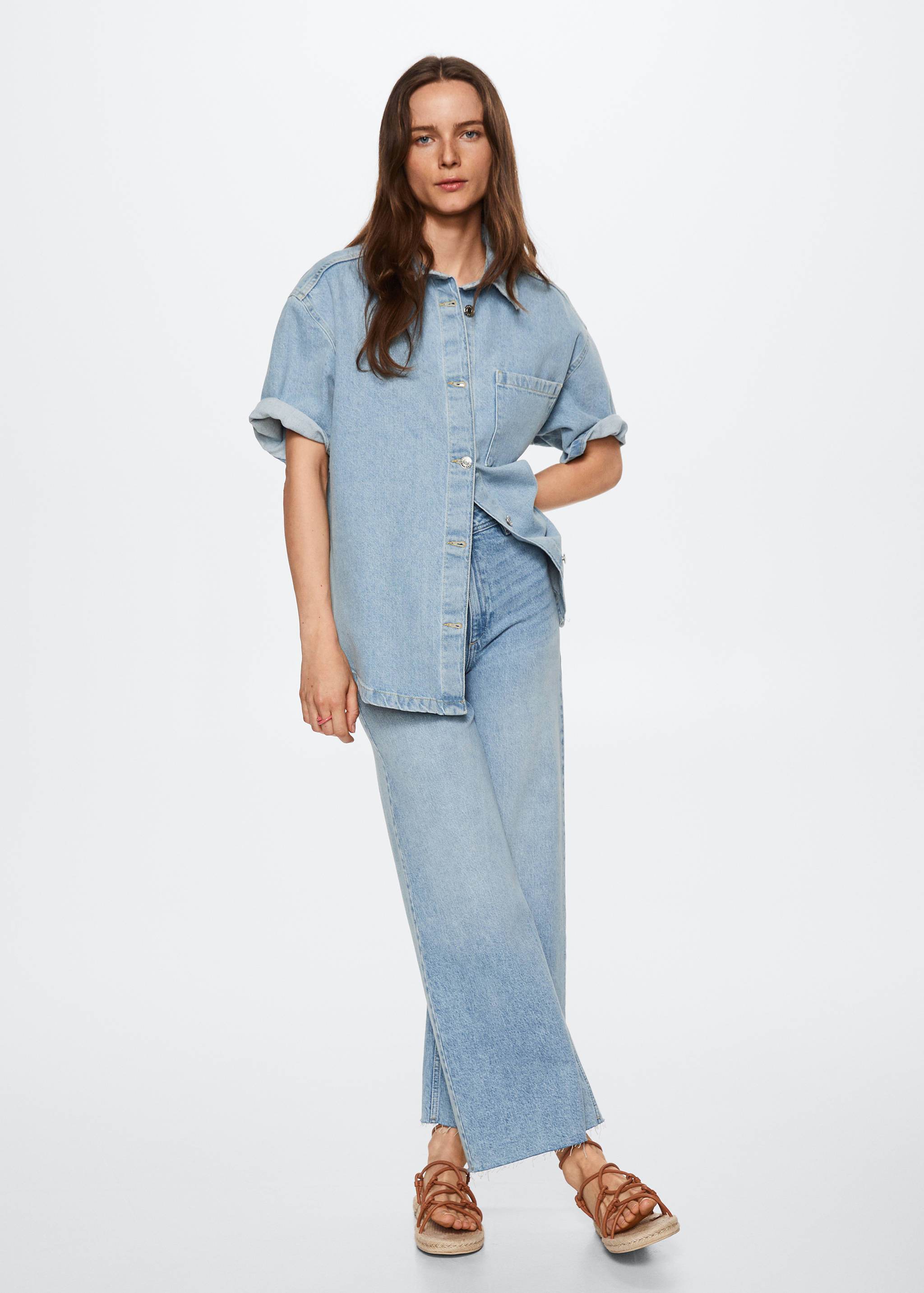 Jeans culotte tiro alto - Plano general