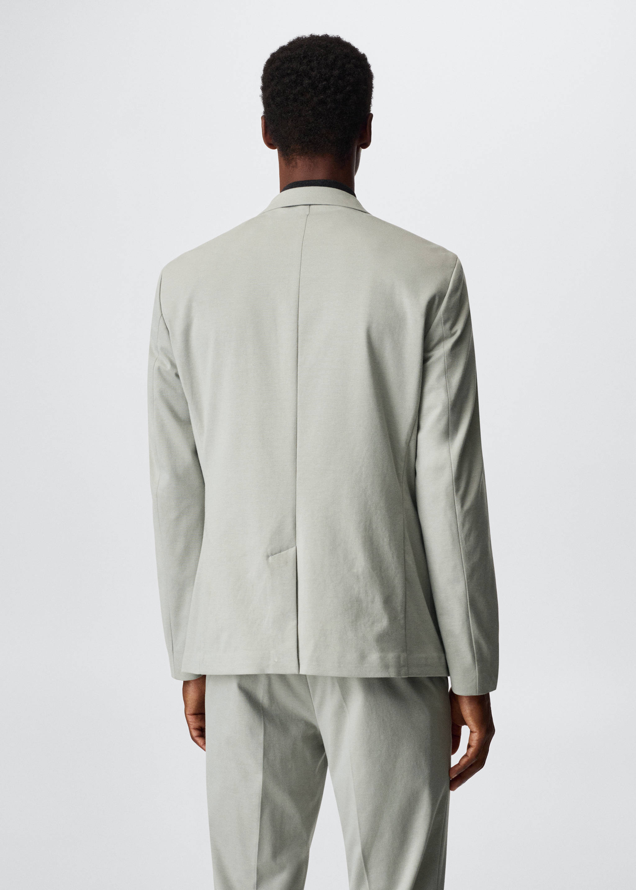 Slim Fit-Anzugsakko aus Baumwolle - Rückseite des Artikels