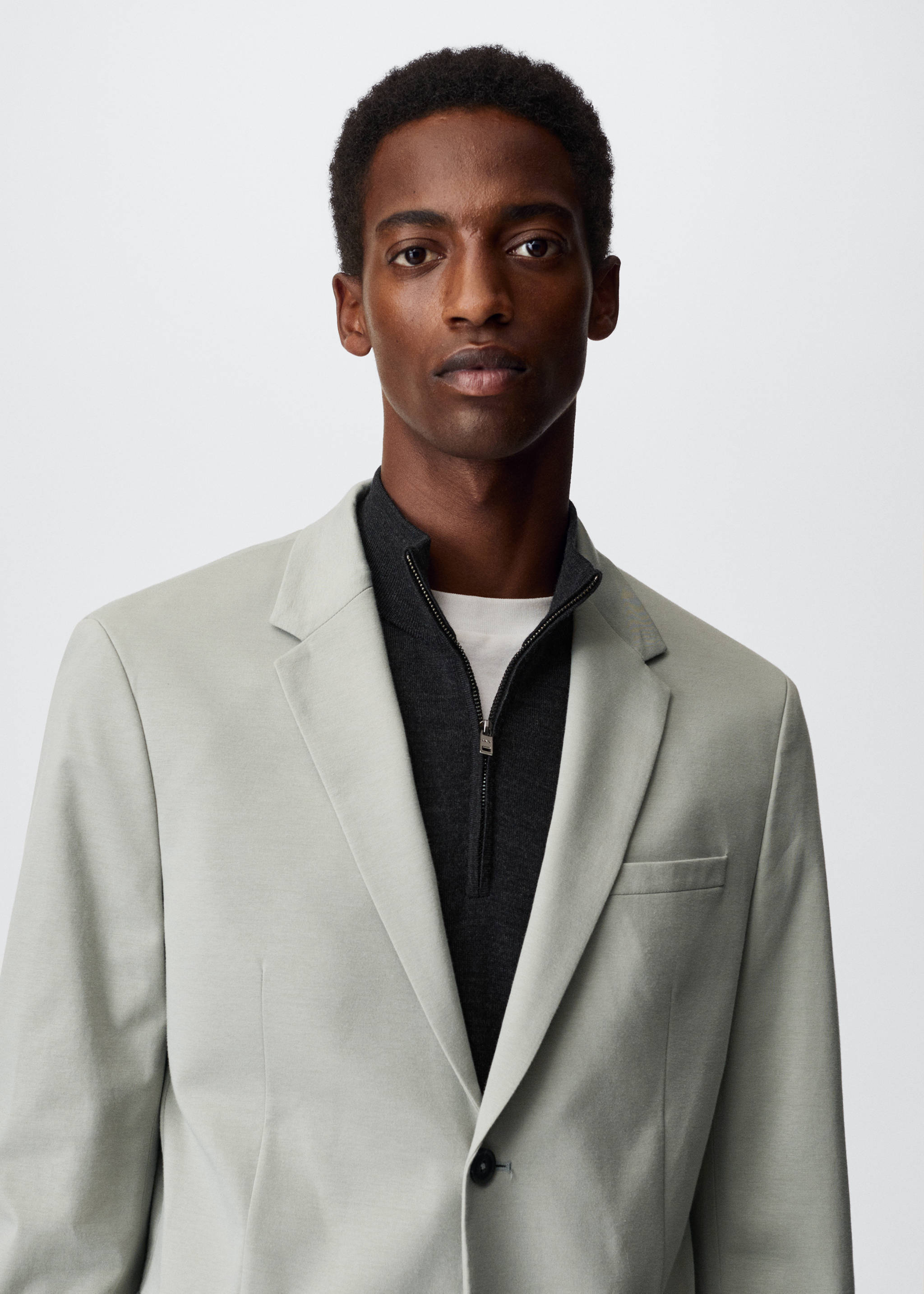 Slim Fit-Anzugsakko aus Baumwolle - Detail des Artikels 4