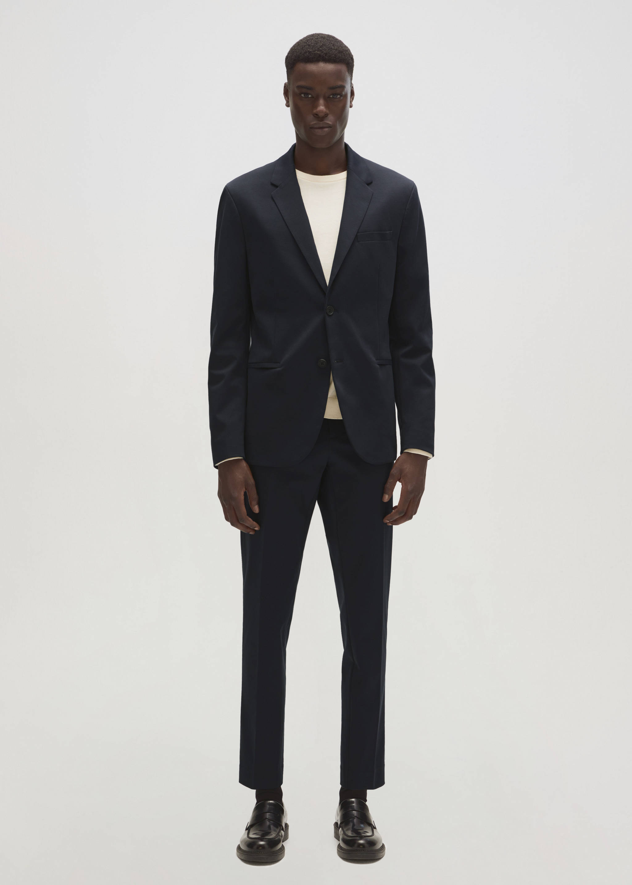 Slim-fit cotton suit jacket - Details of the article 7