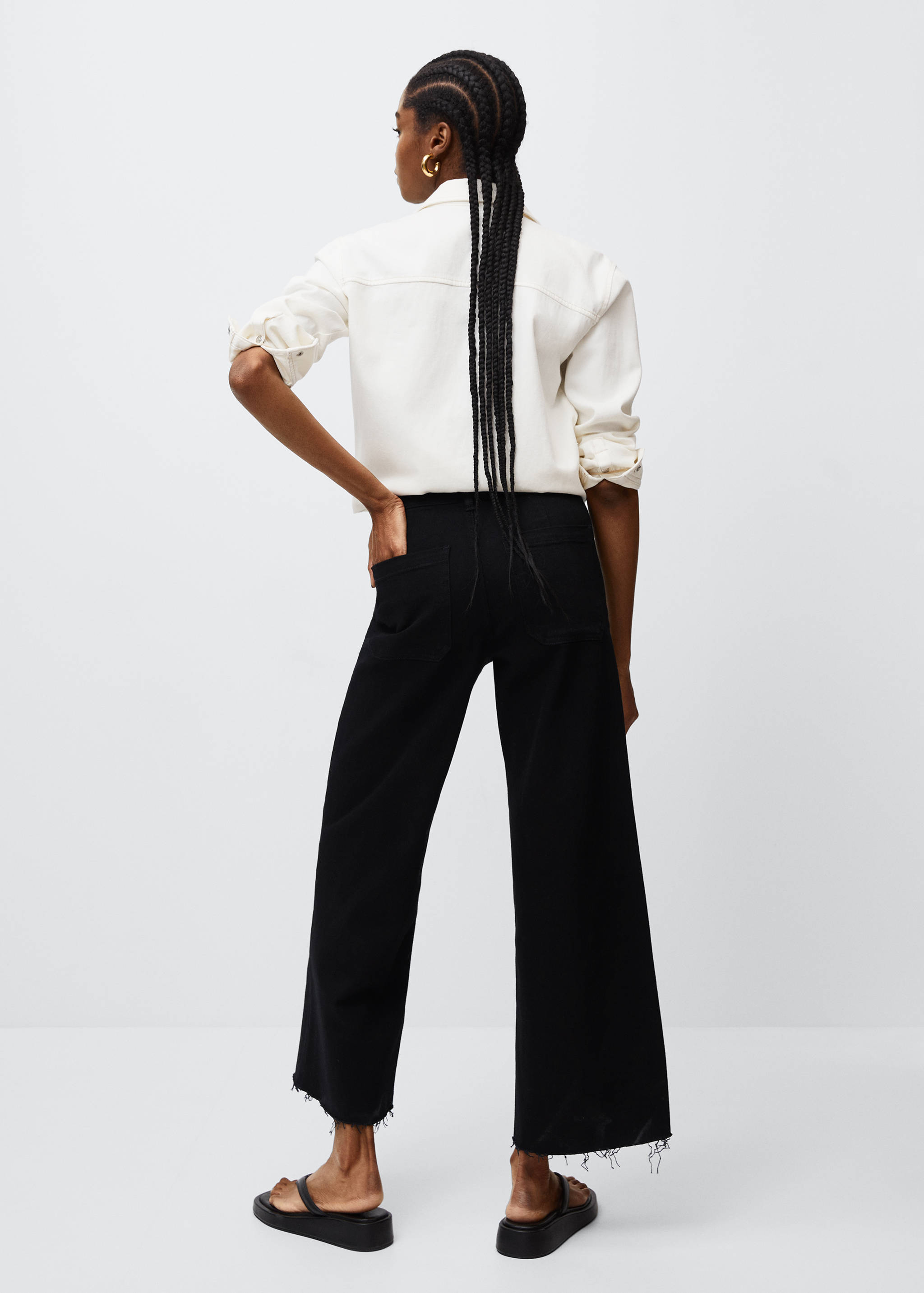 Jeans culotte tiro alto - Reverso del artículo