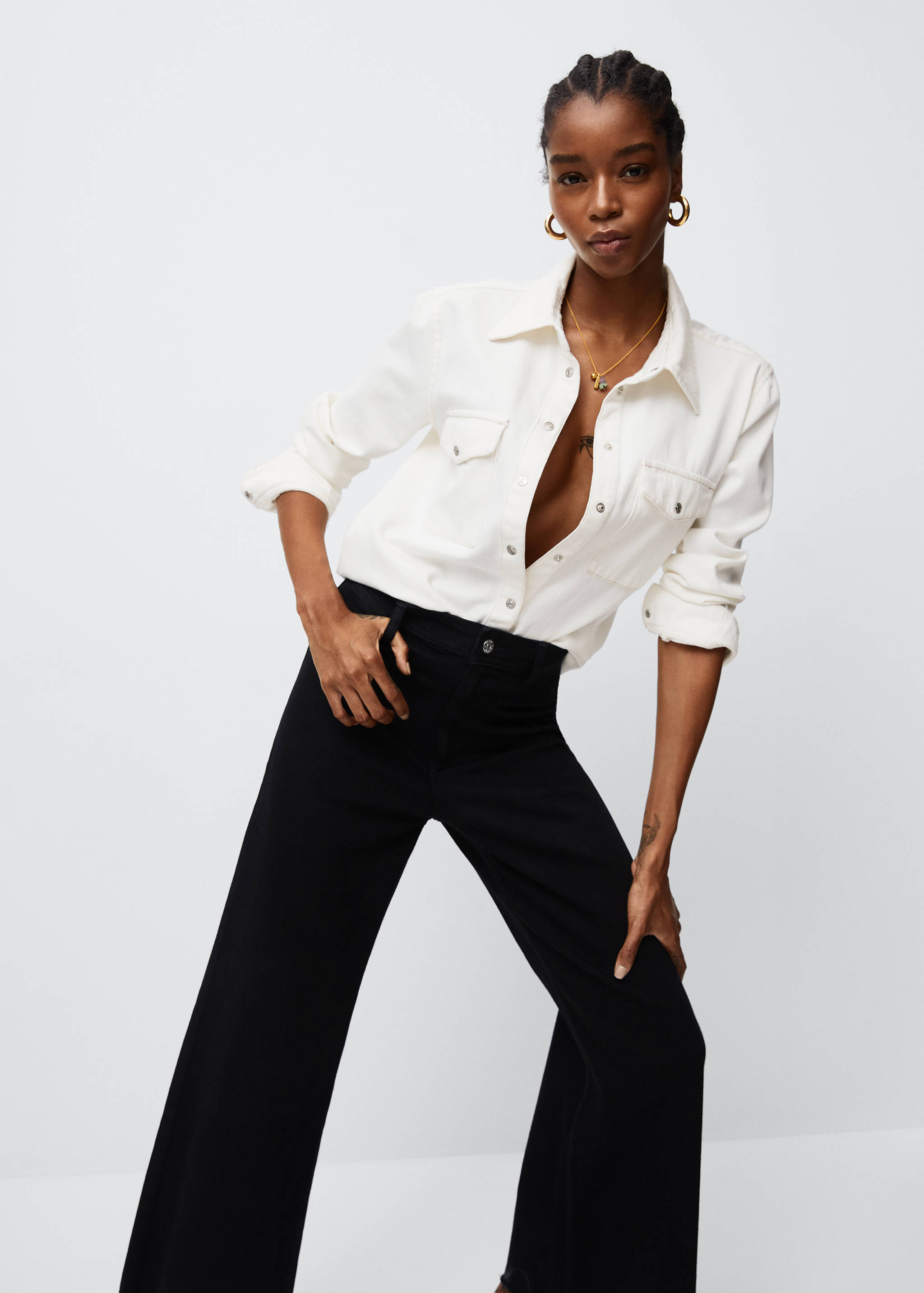 Jeans culotte tiro alto - Detalle del artículo 1