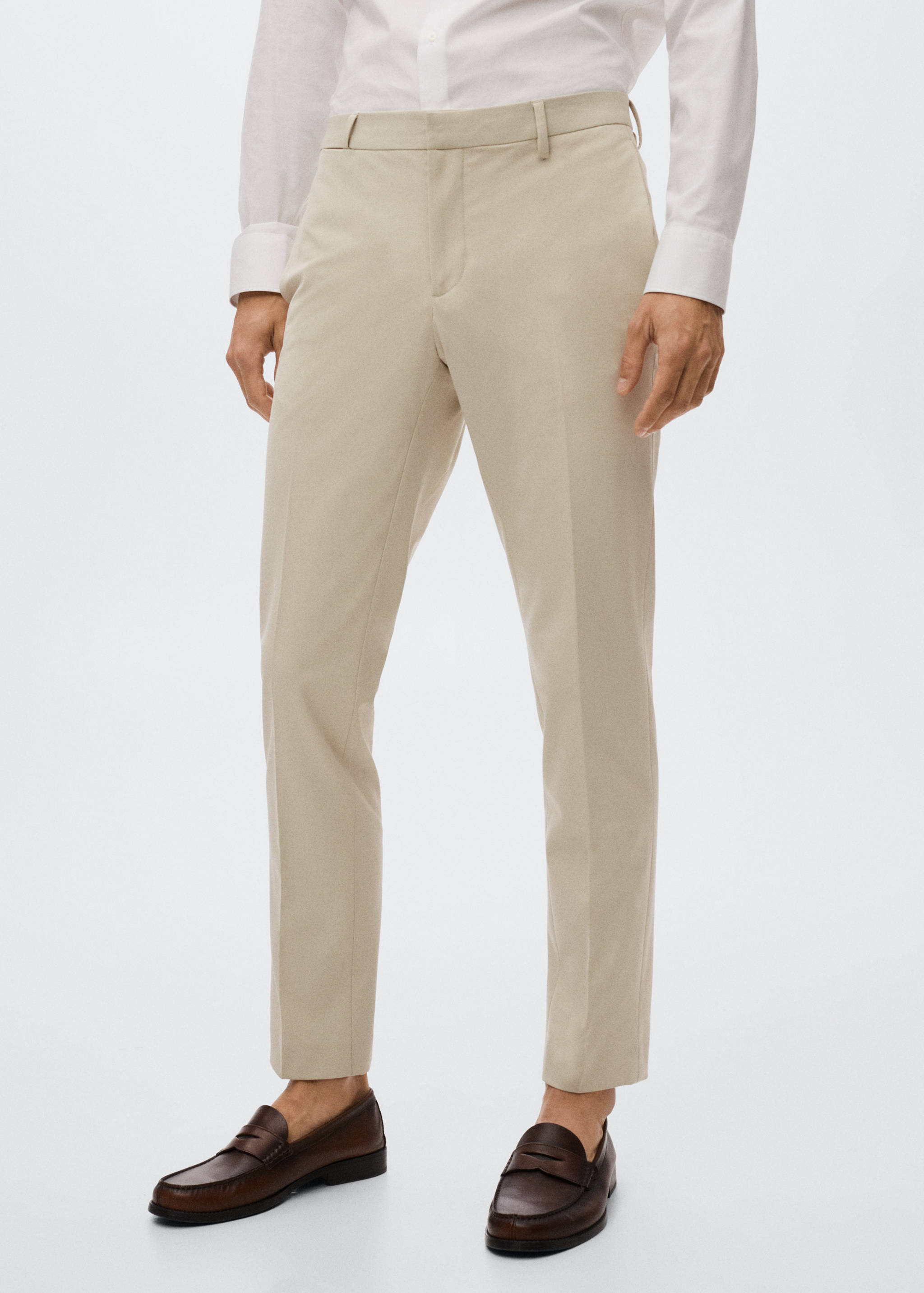 Super slim fit suit trousers - Medium plane