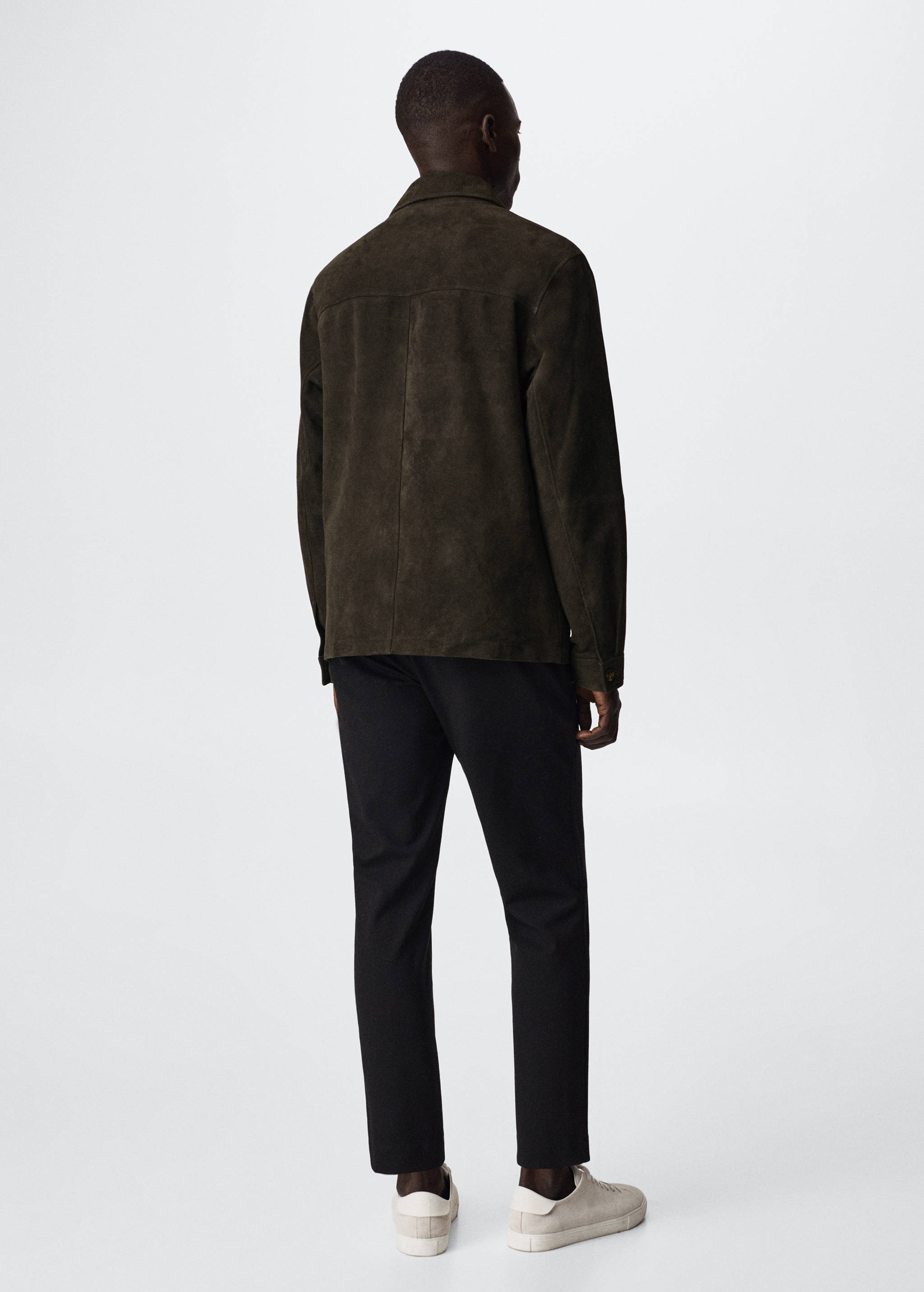 Suede overshirt with pockets - Reverse of the article