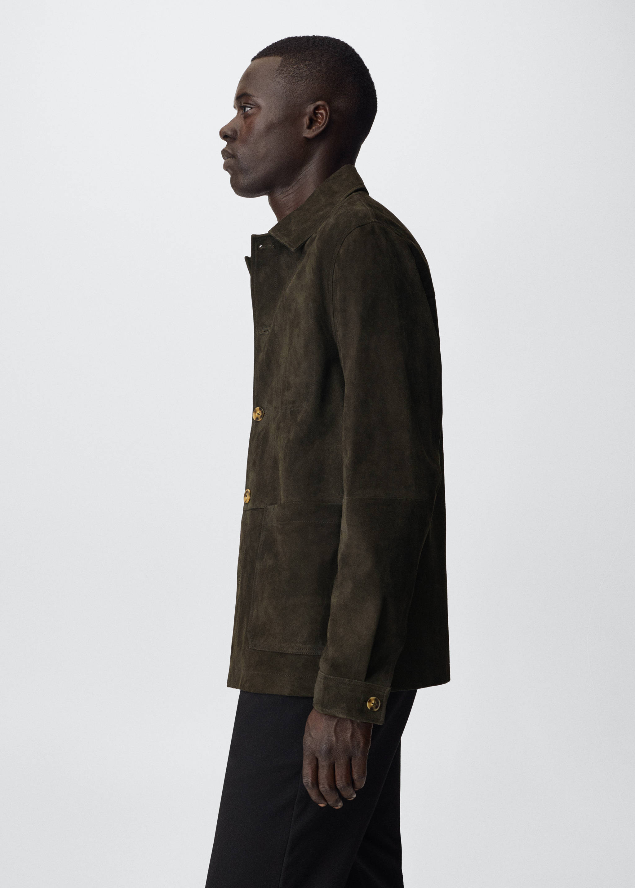 Suede overshirt with pockets - Details of the article 2