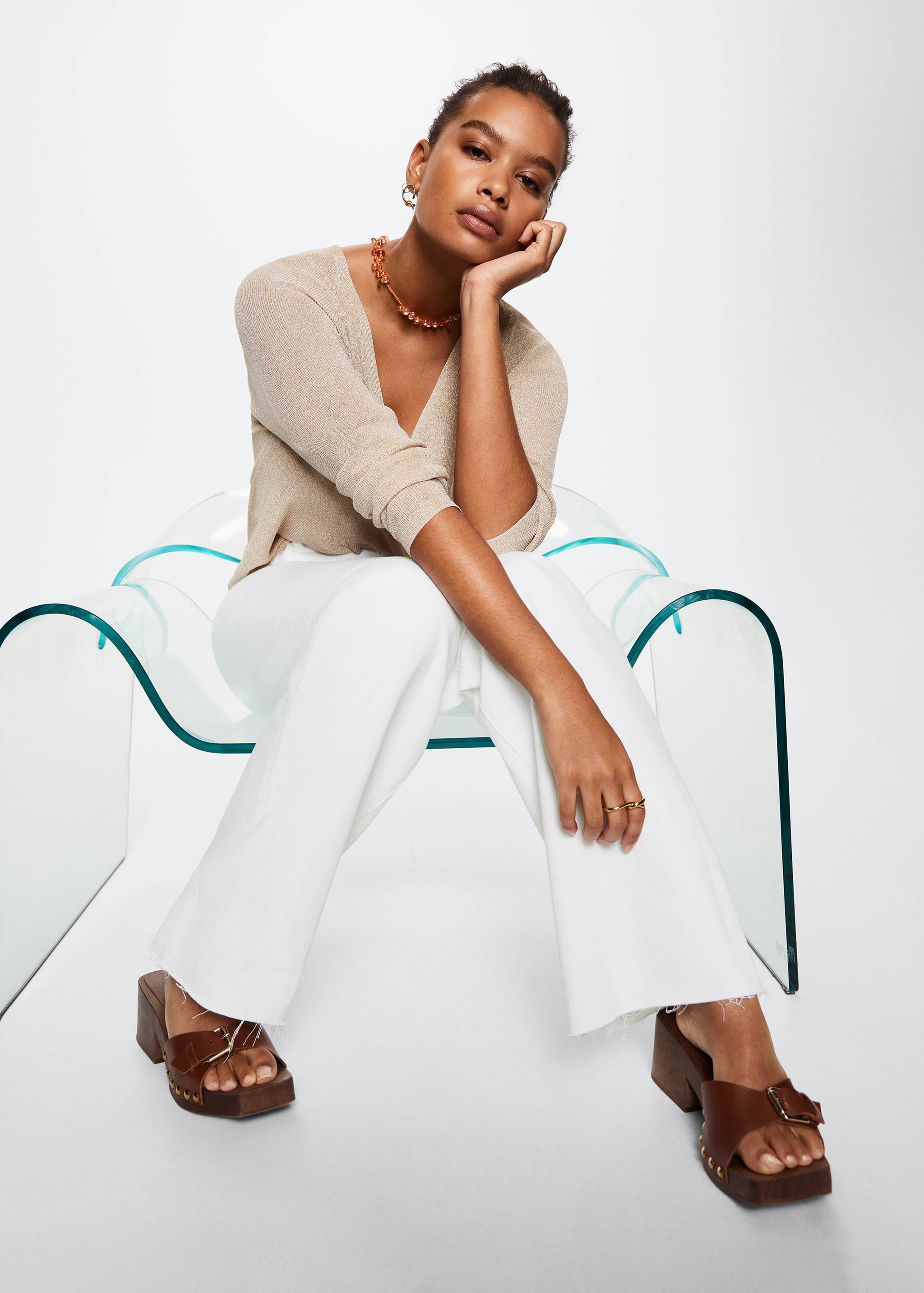 High-waisted wideleg jeans - Details of the article 4