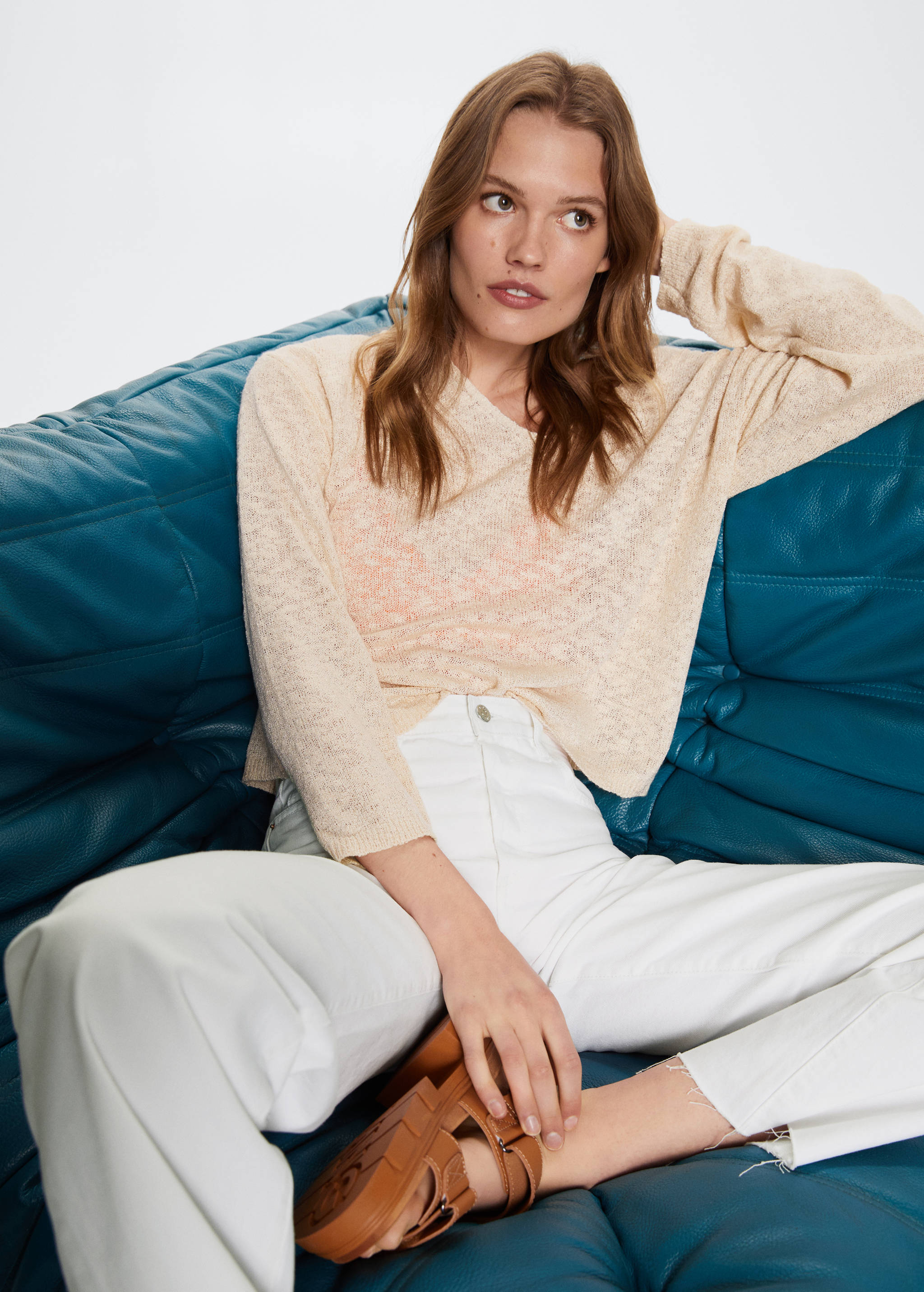High-waisted wideleg jeans - Details of the article 3