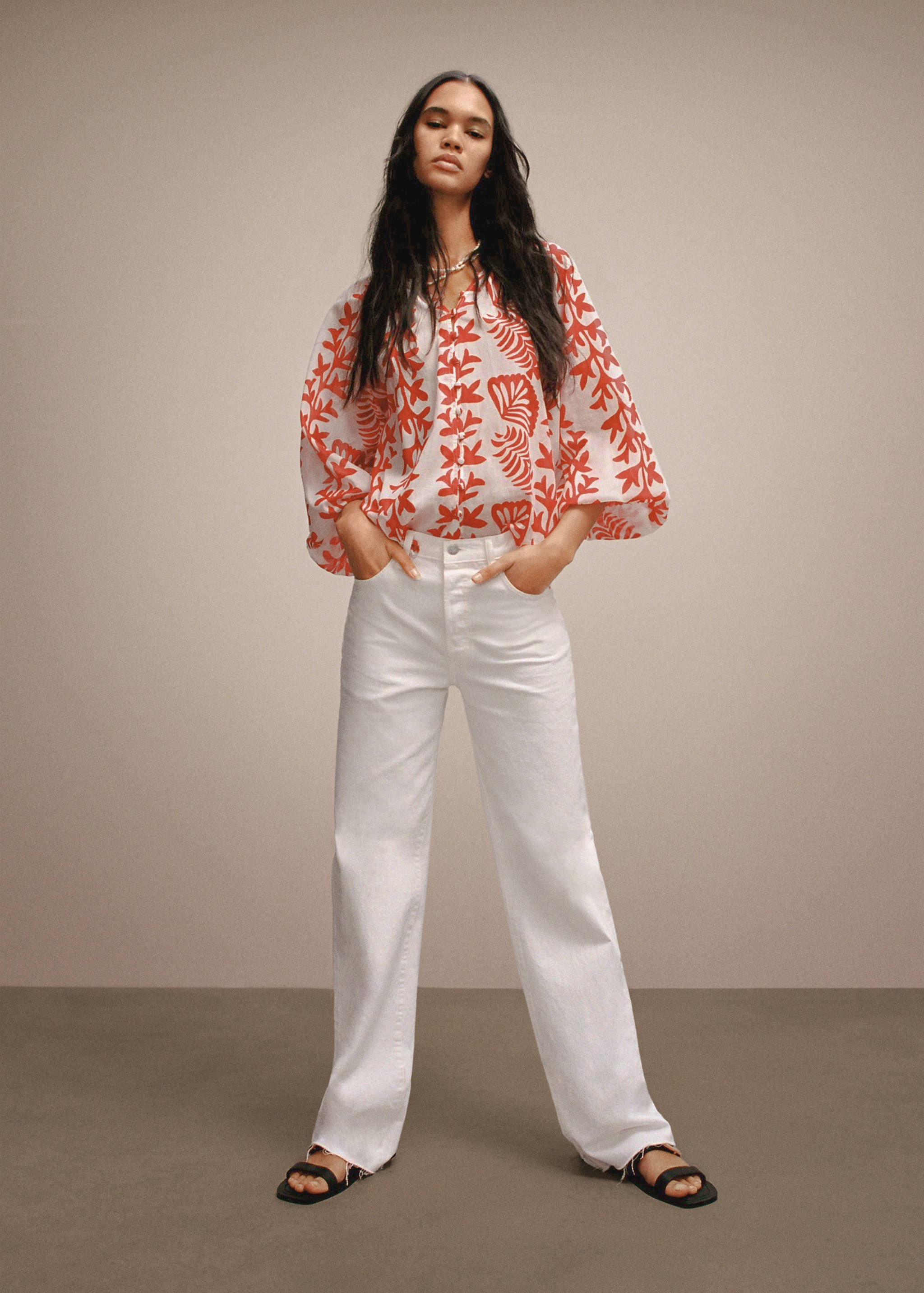 High-waisted wideleg jeans - Details of the article 7