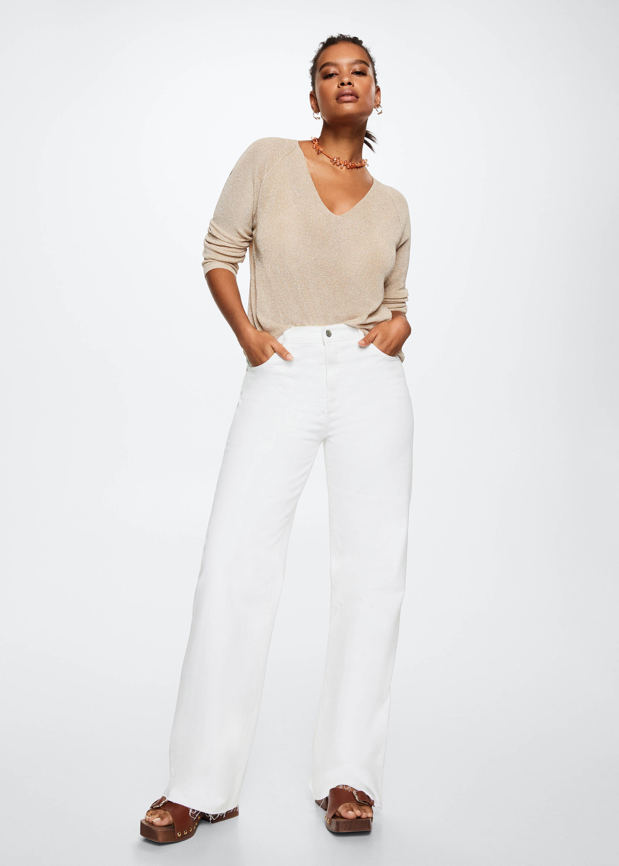 High-waisted wideleg jeans - Details of the article 6