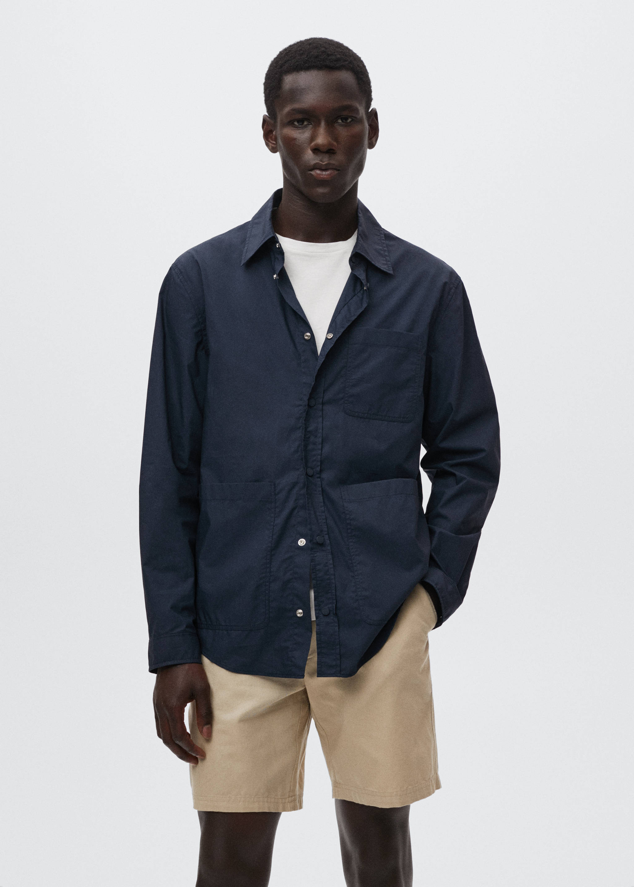 Sobrecamisa algodón bolsillos - Plano medio