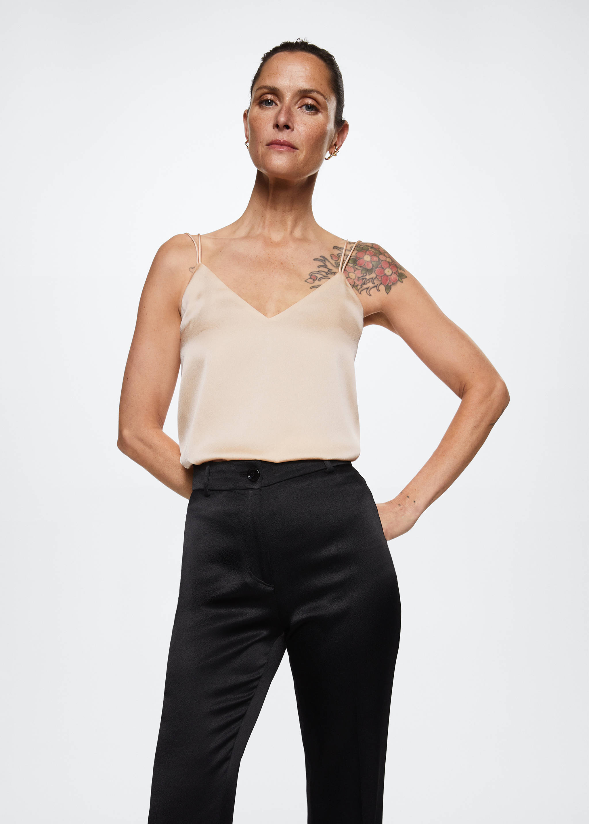 Top de llenceria setinat - Pla mig