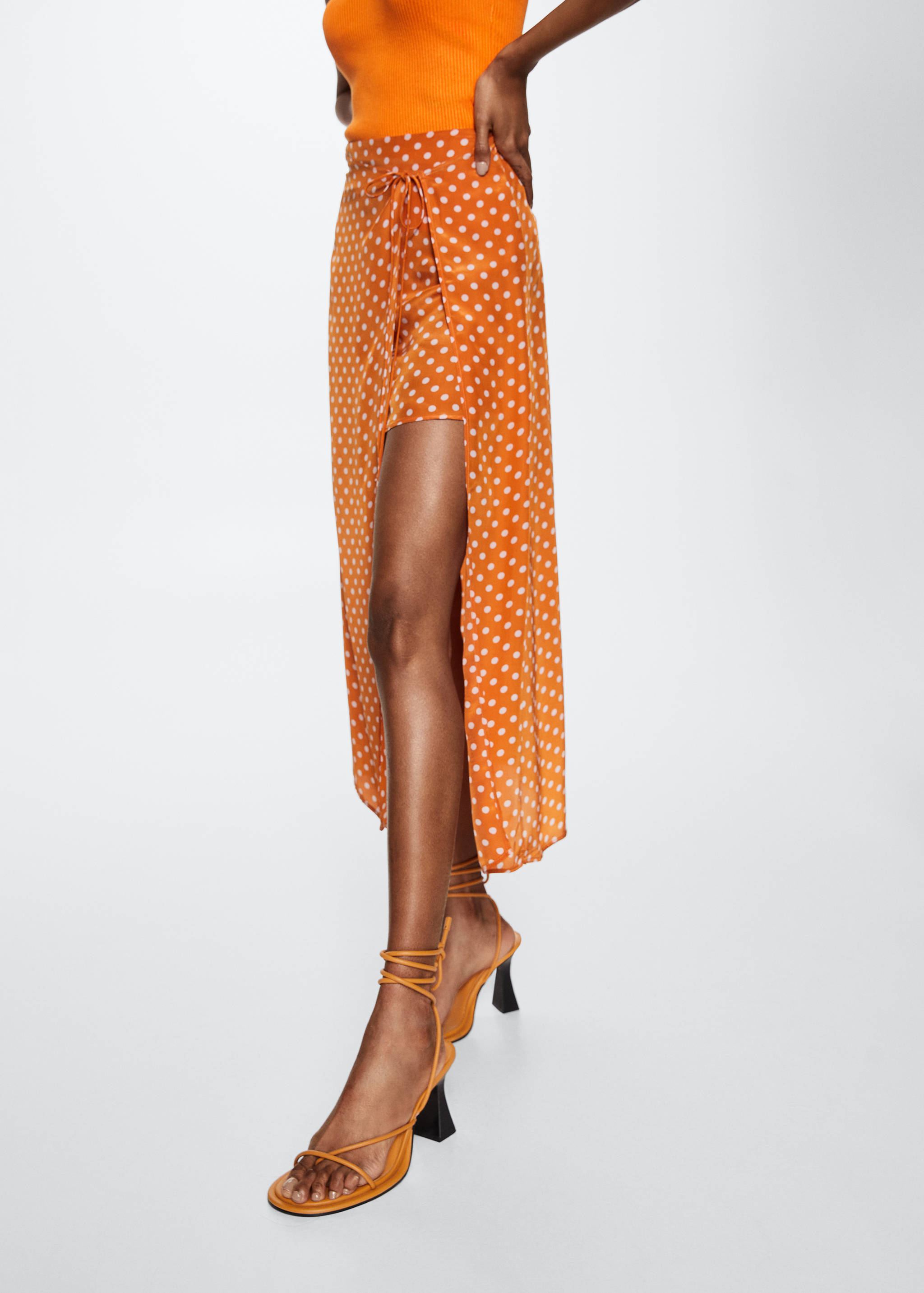 Midi-Rock mit Polka Dots - Mittlere Ansicht