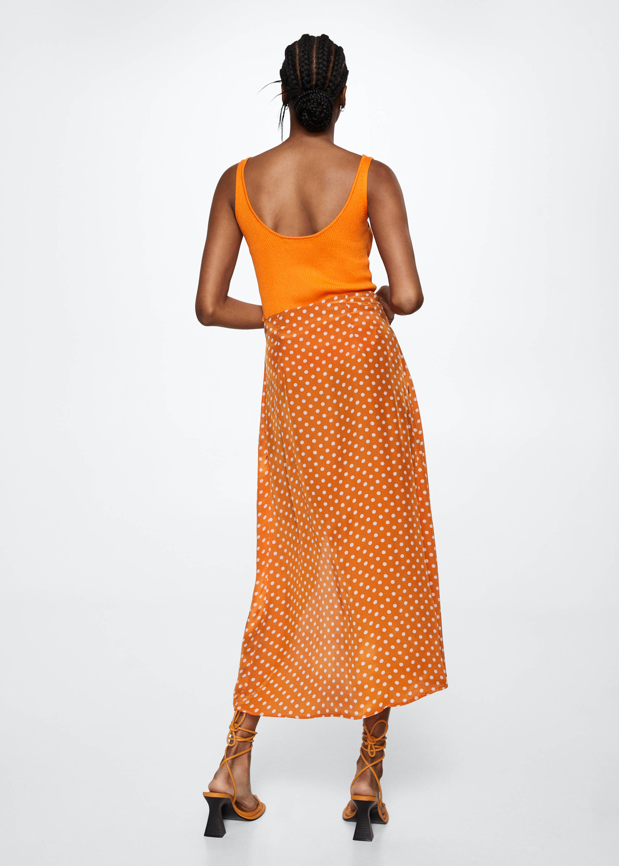 Midi-Rock mit Polka Dots - Rückseite des Artikels