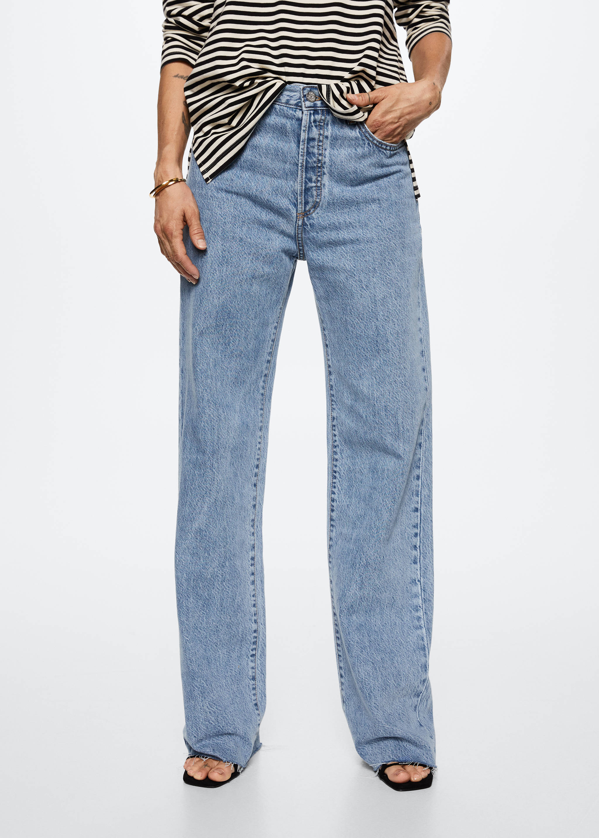 High-waisted wideleg jeans - Medium plane
