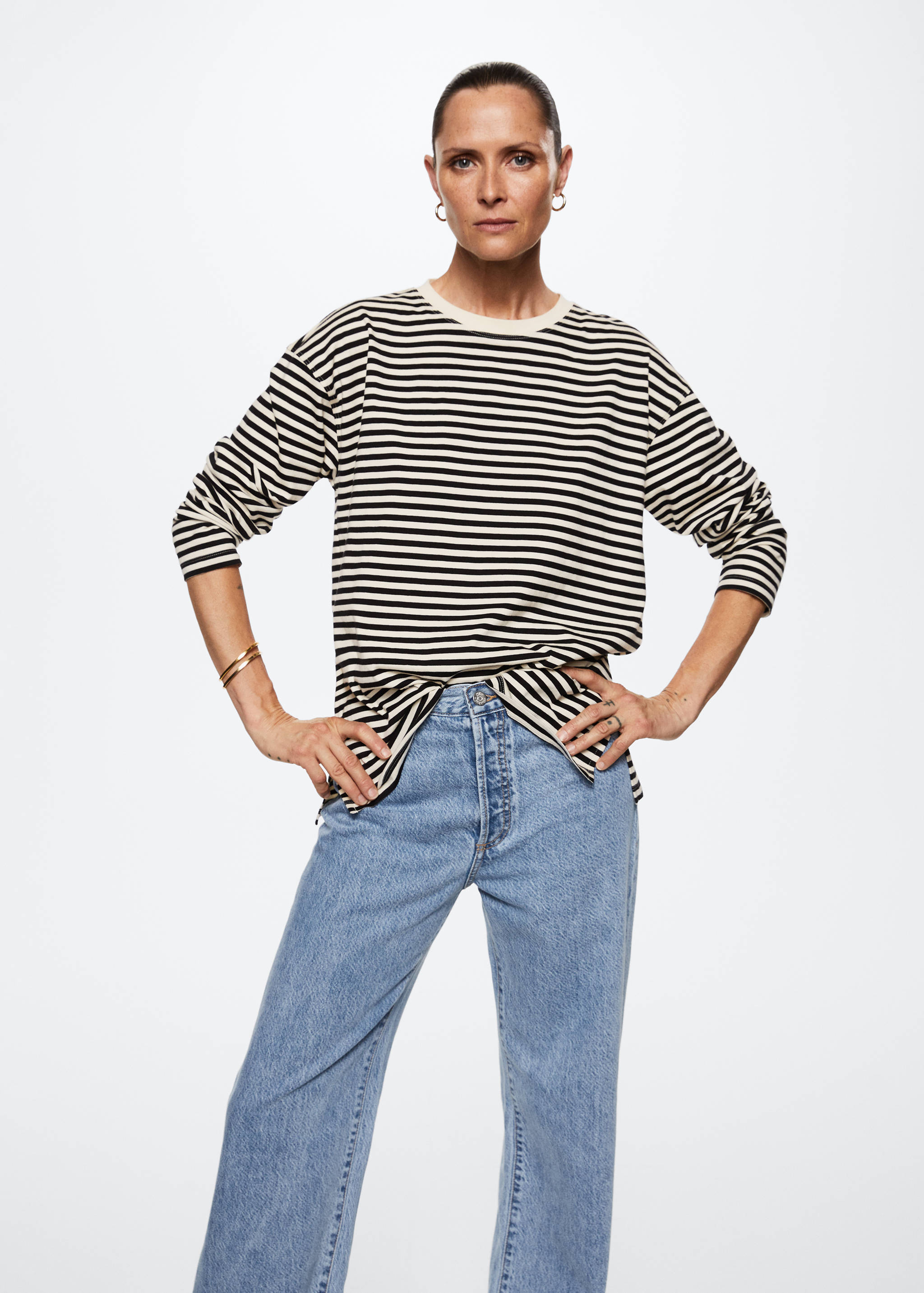 High-waisted wideleg jeans - Details of the article 1