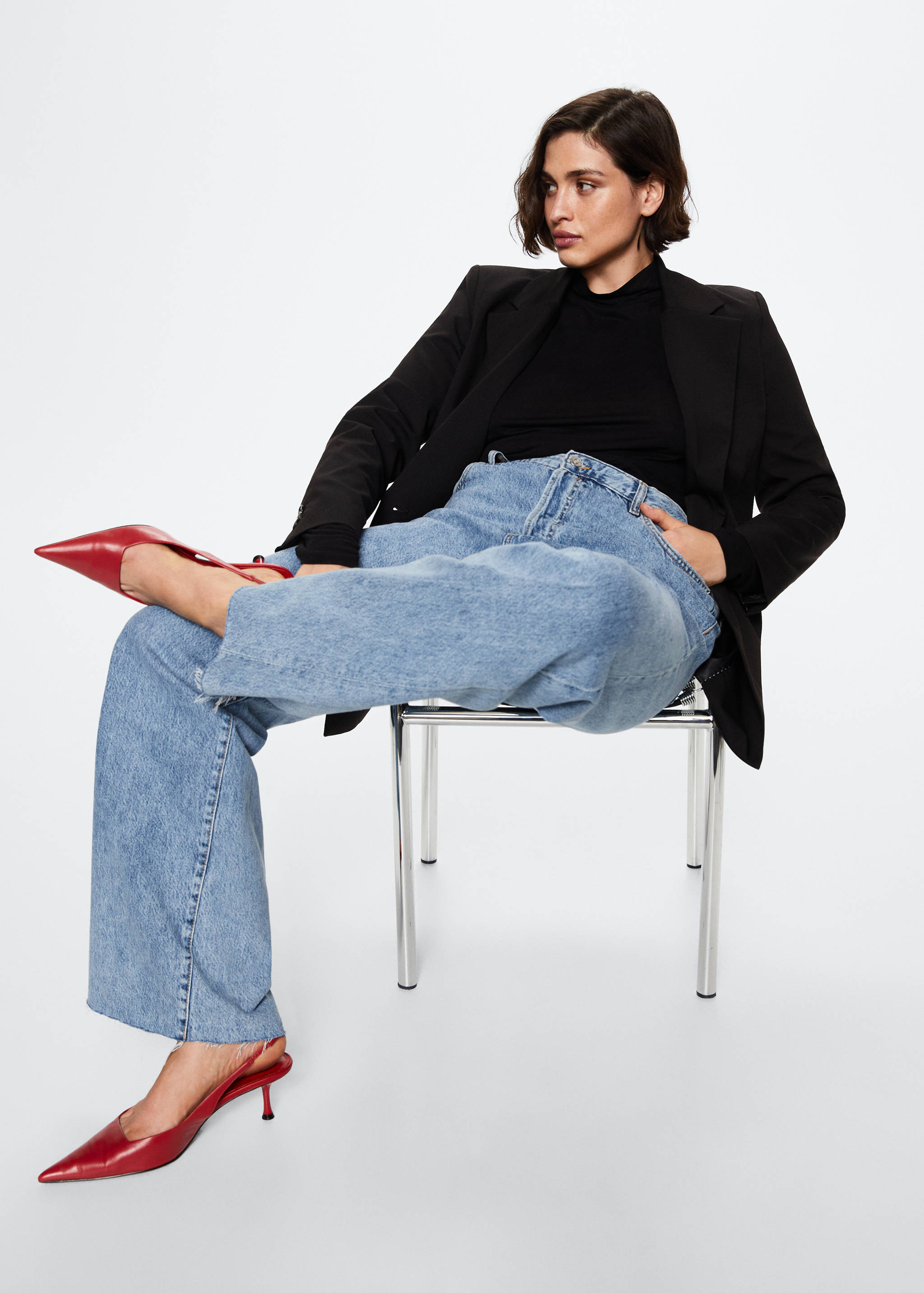 High-waisted wideleg jeans - Details of the article 4