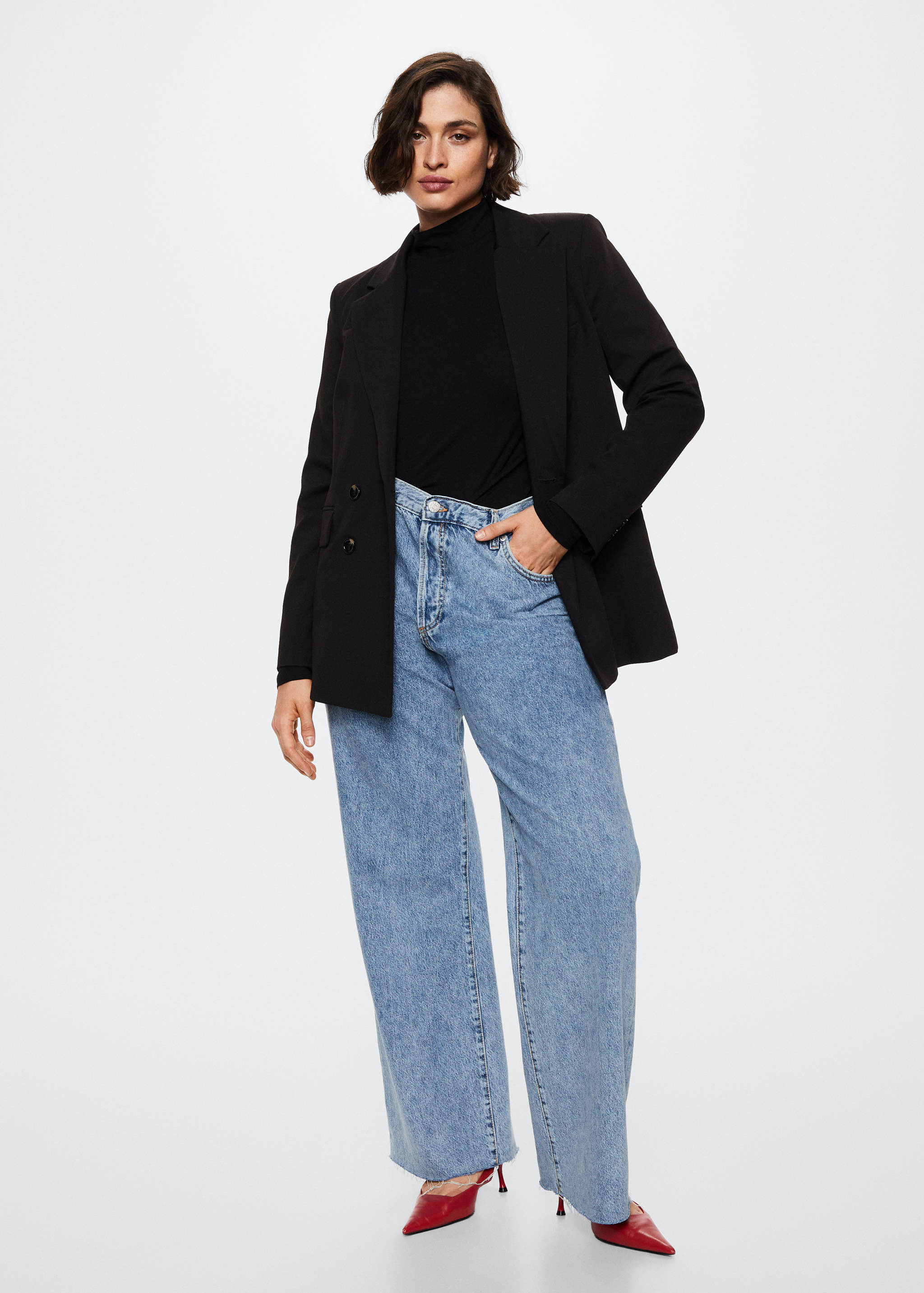 High-waisted wideleg jeans - Details of the article 6