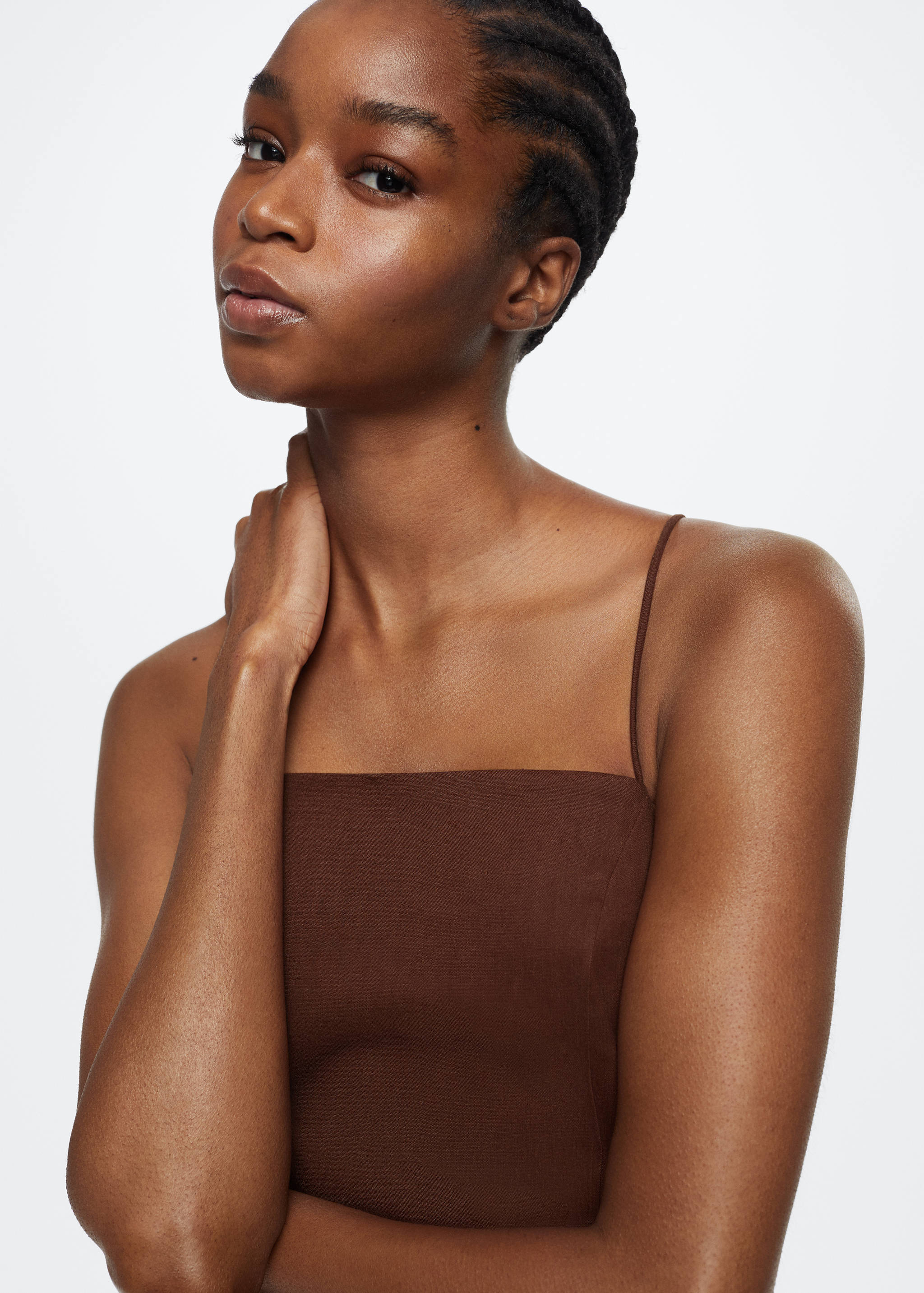 Linen strap dress - Details of the article 1