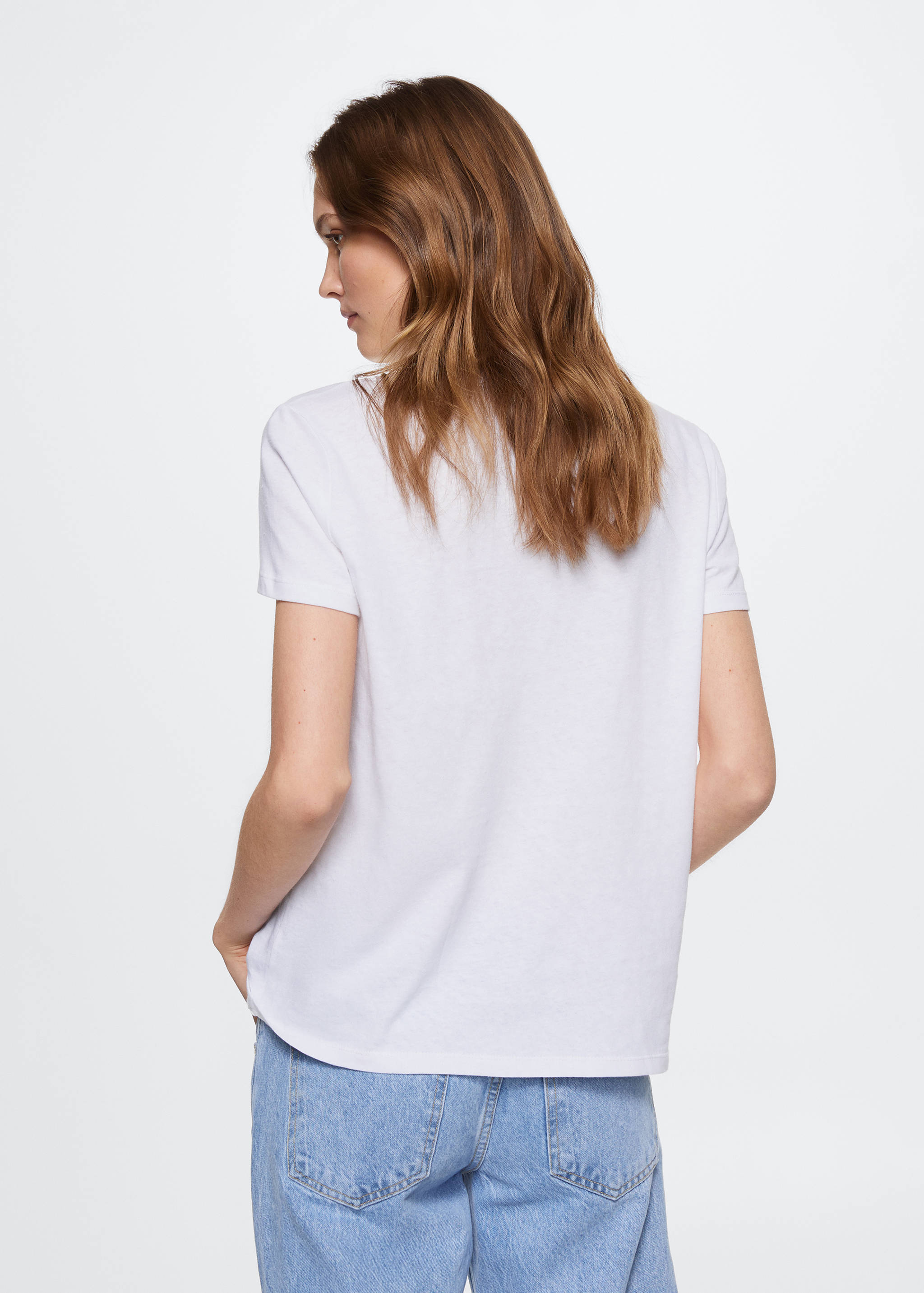 Μπλουζάκι βαμβάκι και λινό  - Πίσω όψη προϊόντος