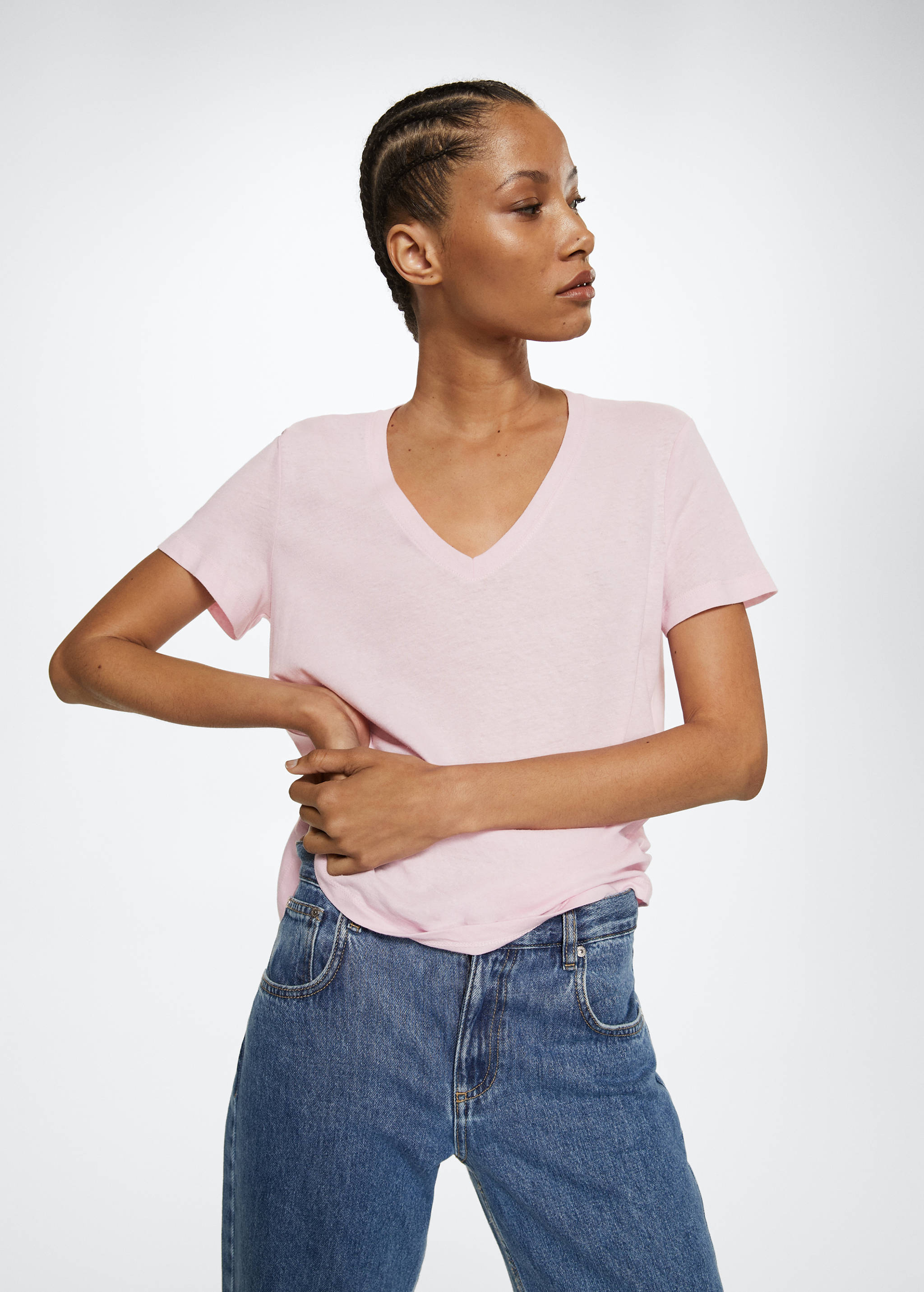 Μπλουζάκι βαμβάκι και λινό  - Μεσαίο πλάνο