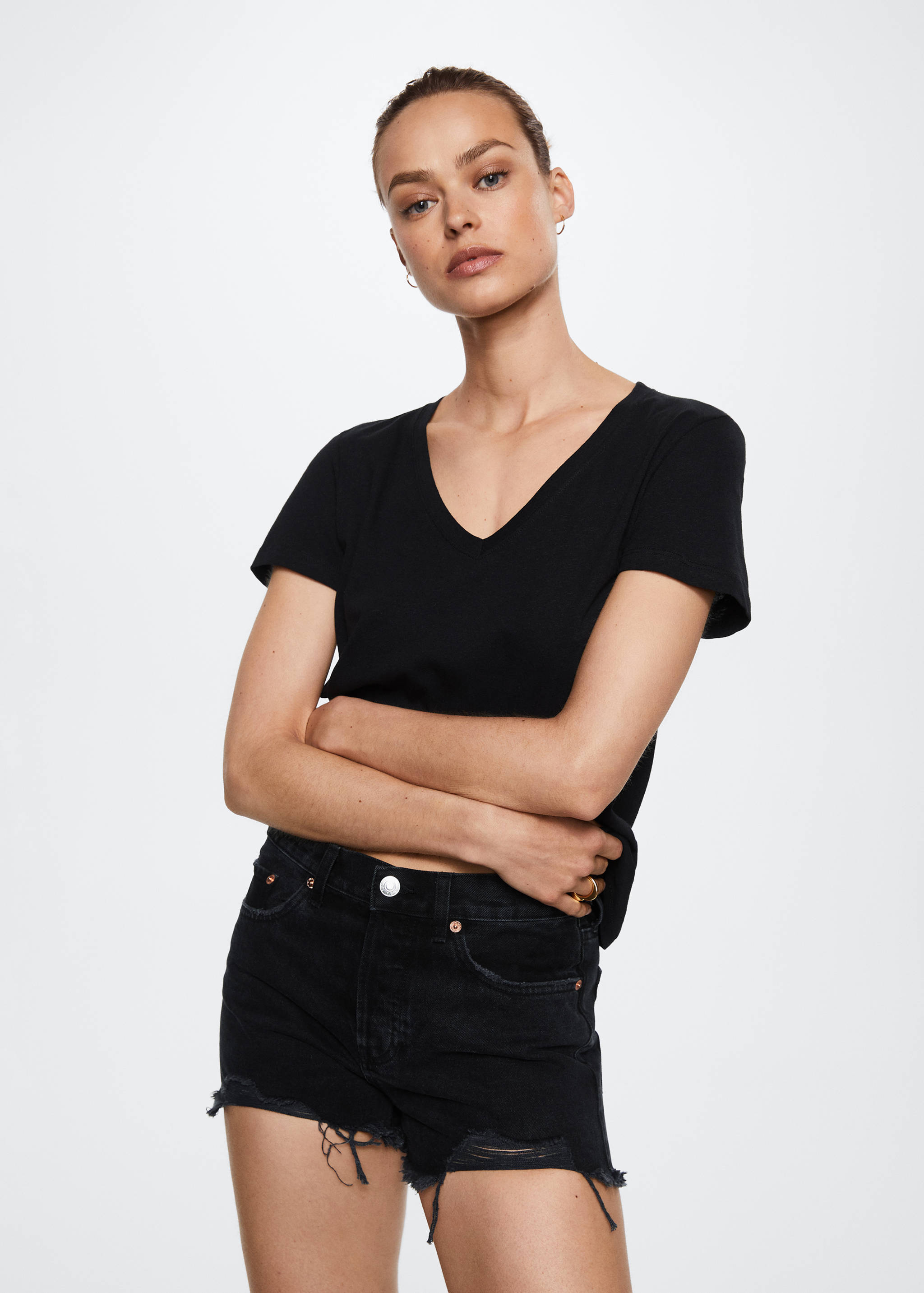 Μπλουζάκι βαμβάκι και λινό  - Μεσαίο πλάνο