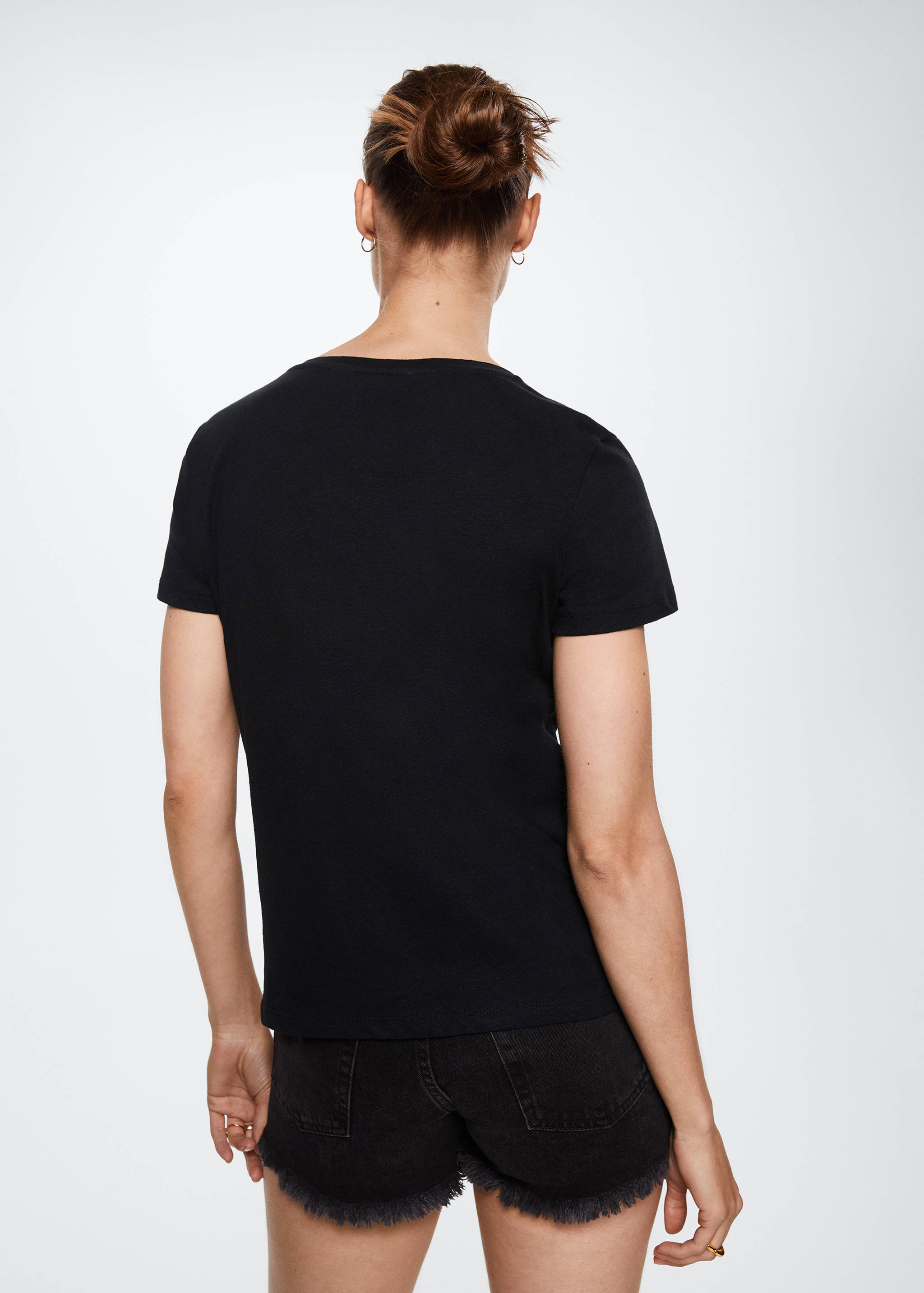 Μπλουζάκι βαμβάκι και λινό  - Πίσω όψη προϊόντος