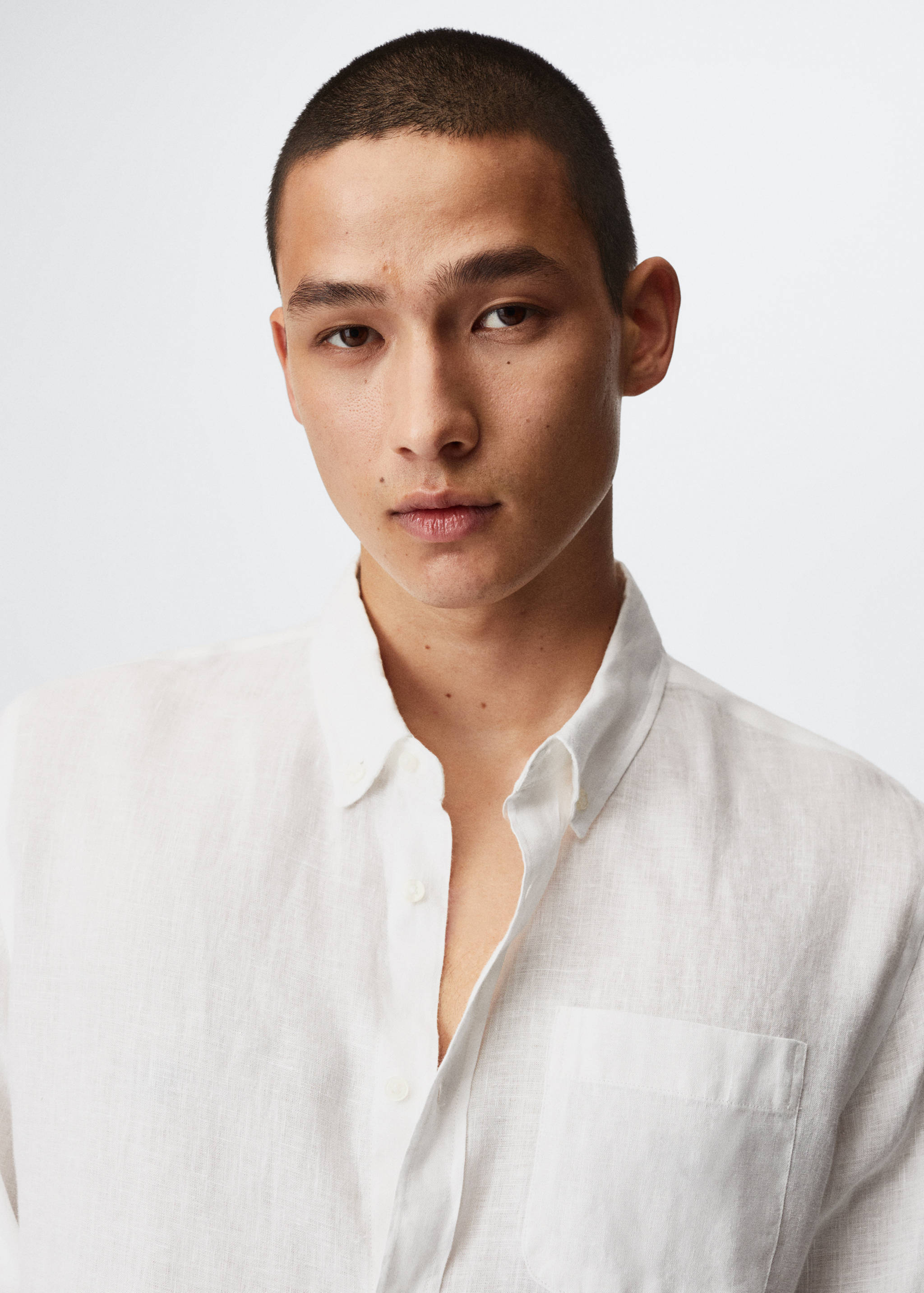 Slim fit-skjorta 100% linne - Detaljer om artikeln 1