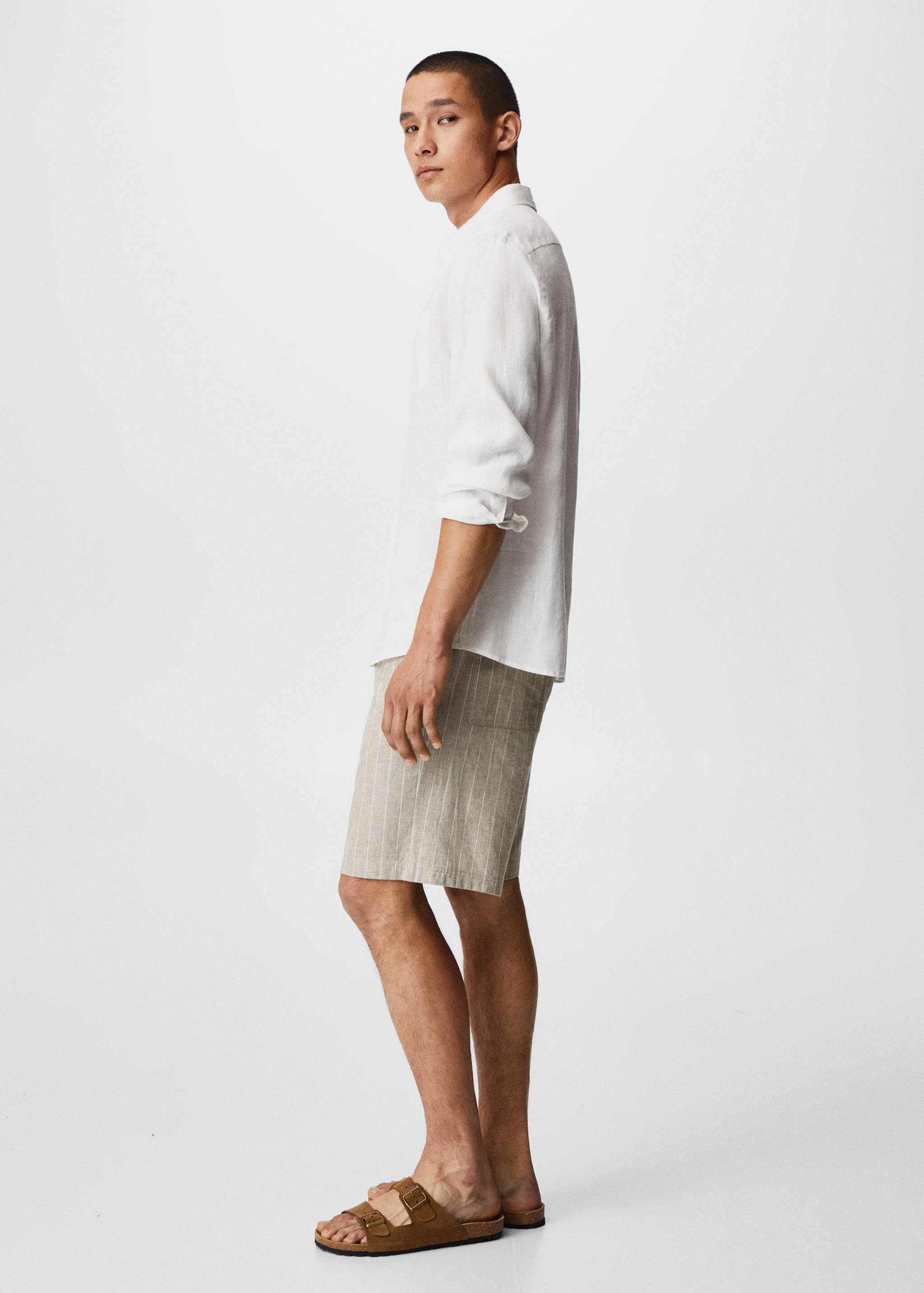 Slim fit-skjorta 100% linne - Detaljer om artikeln 2