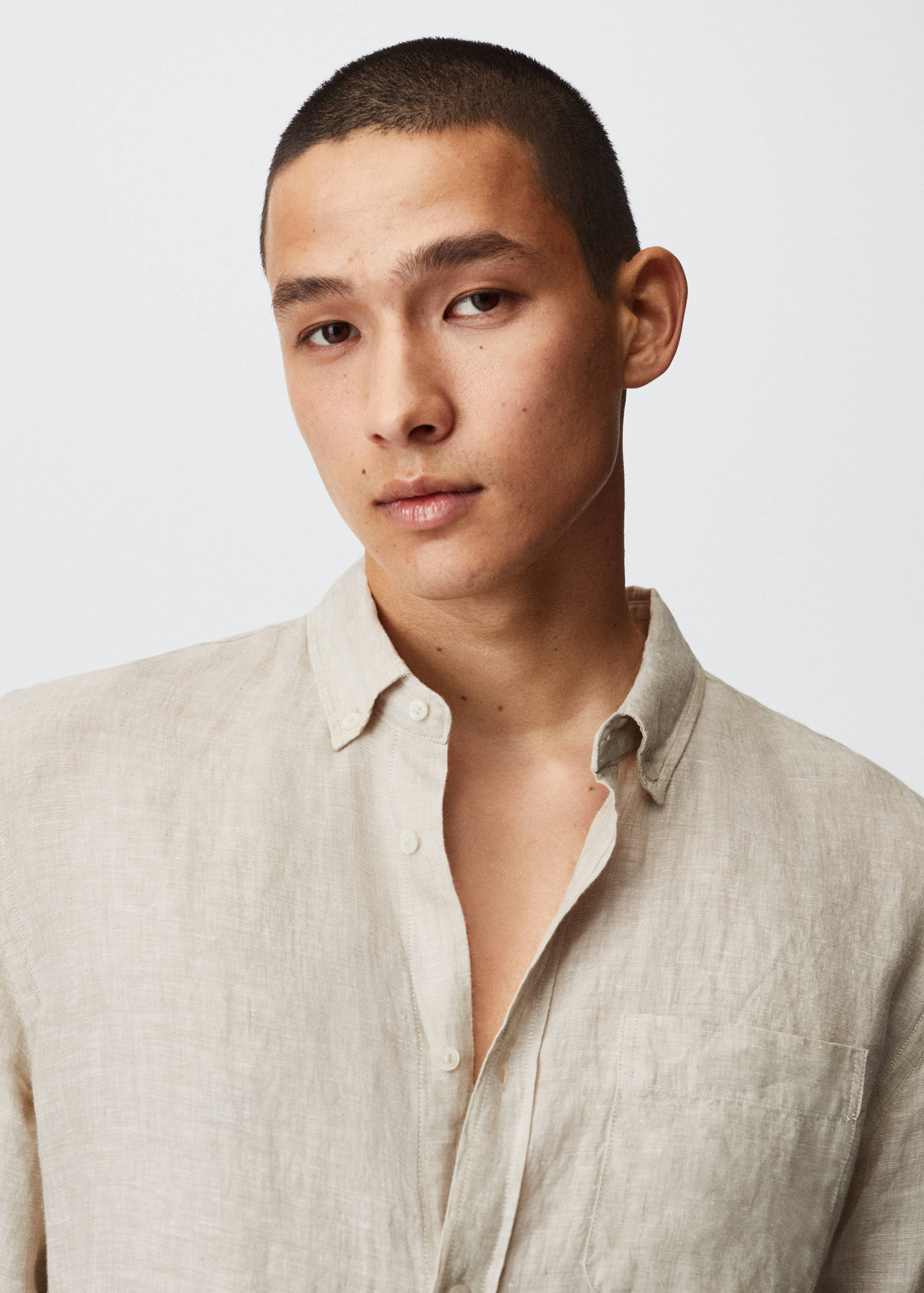 Slim fit-skjorta 100% linne - Detaljer om artikeln 1