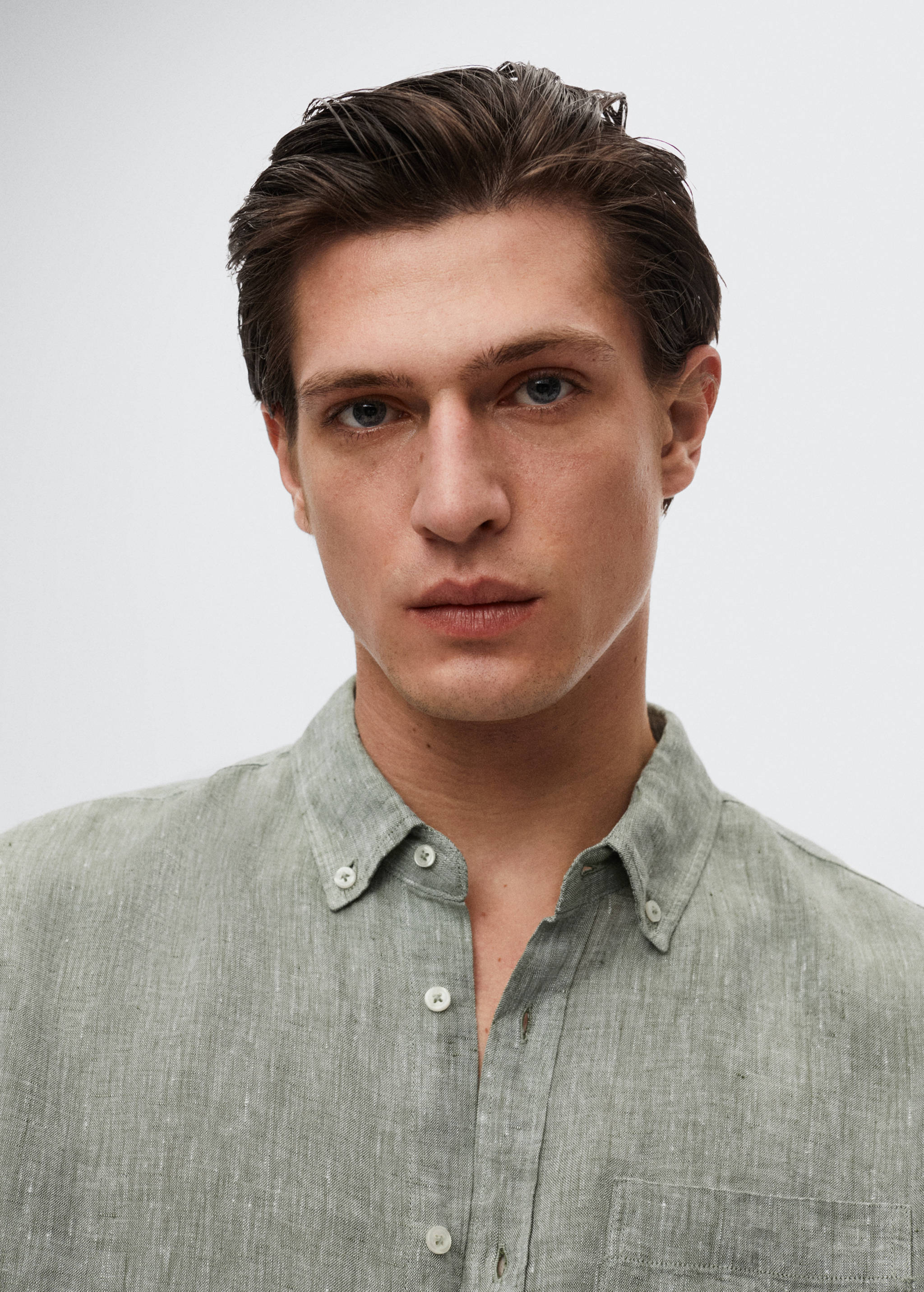 Slim fit-skjorta 100% linne - Detaljer om artikeln 1