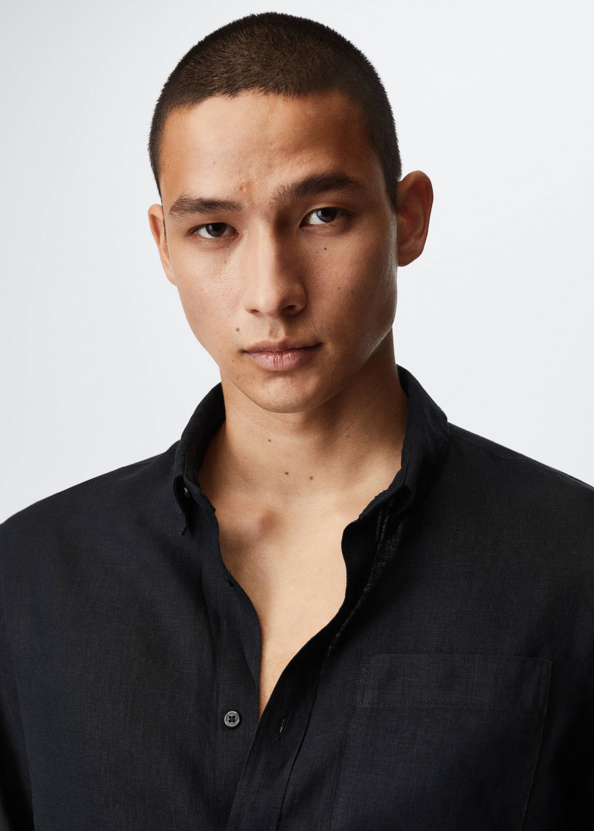 Slim fit-skjorta 100% linne - Detaljer om artikeln 1