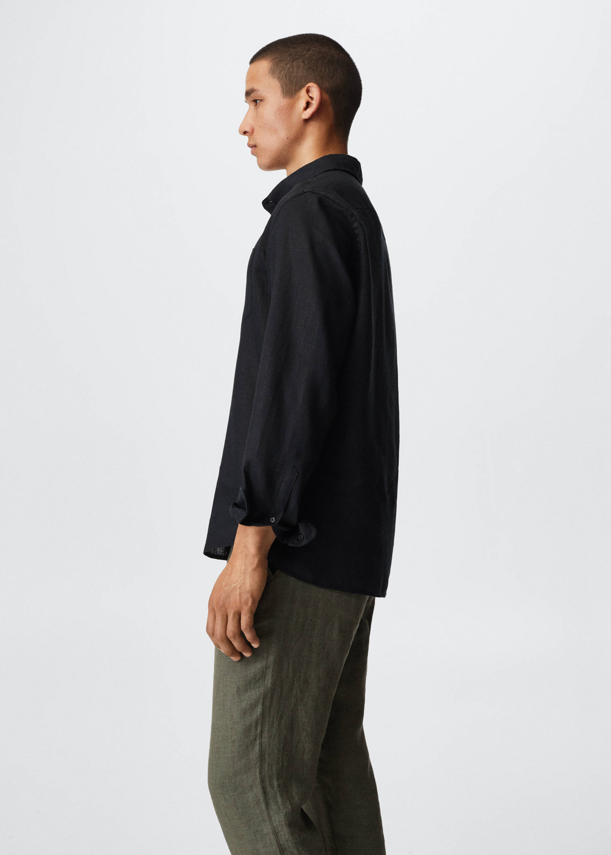 Slim fit-skjorta 100% linne - Detaljer om artikeln 2