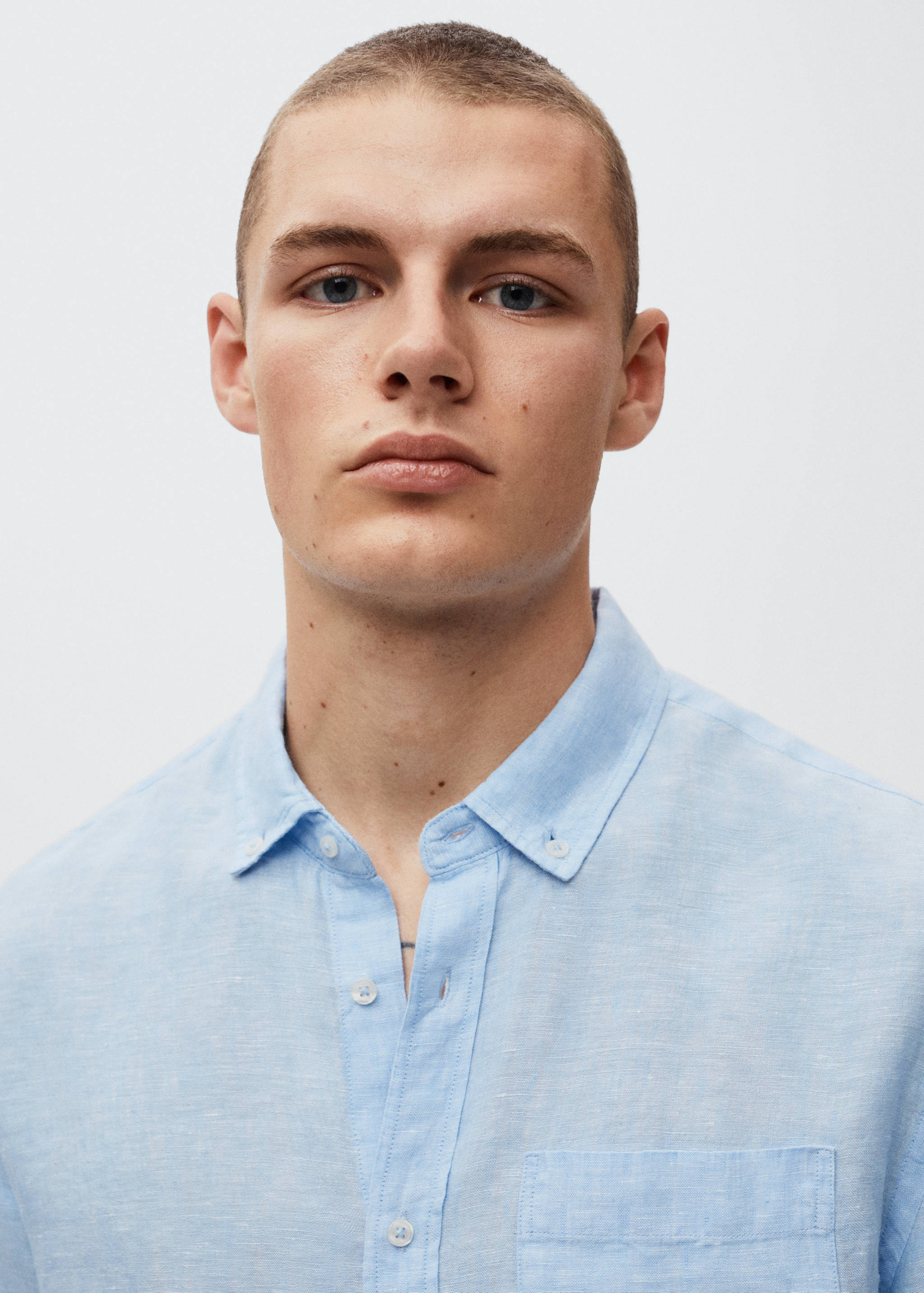 Slim fit-skjorta 100% linne - Detaljer om artikeln 1