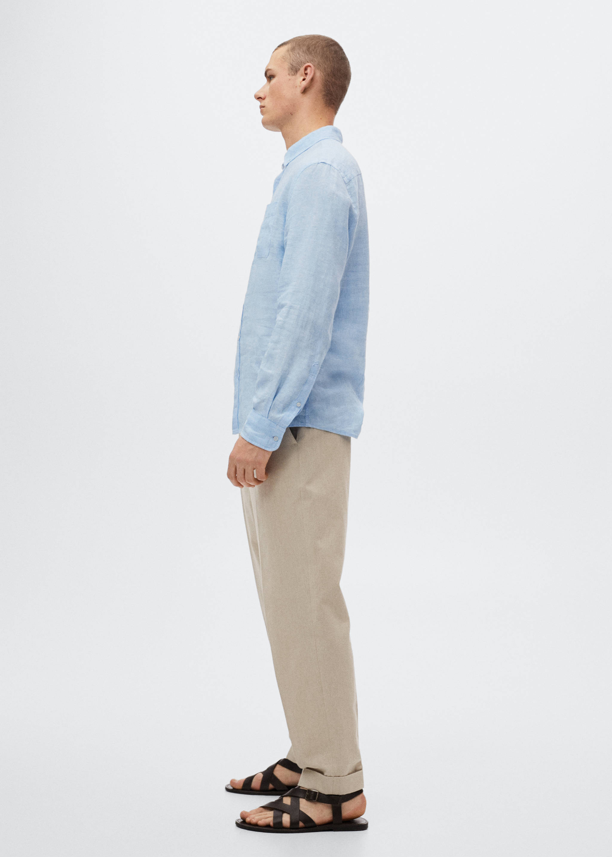 Slim fit-skjorta 100% linne - Detaljer om artikeln 2