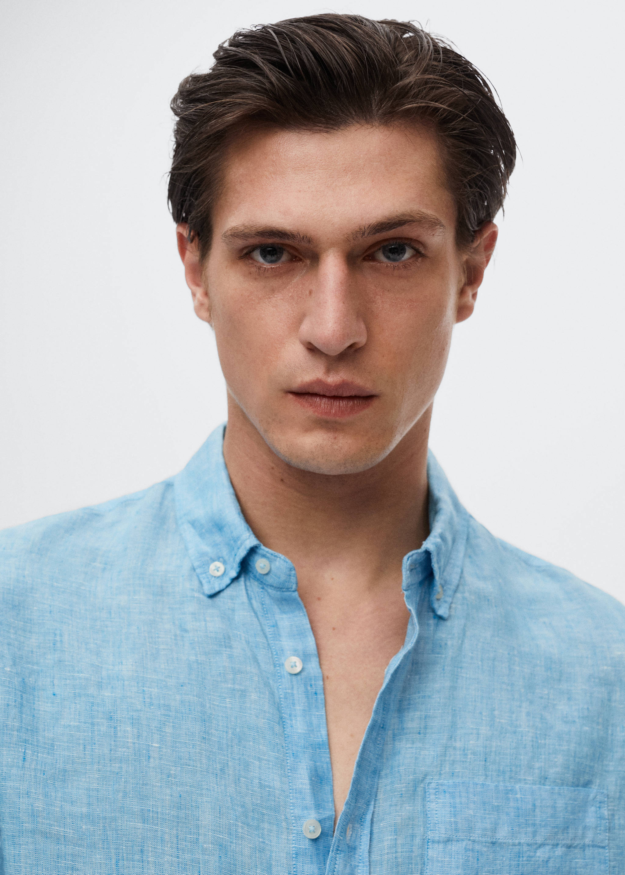 Slim fit-skjorta 100% linne - Detaljer om artikeln 1