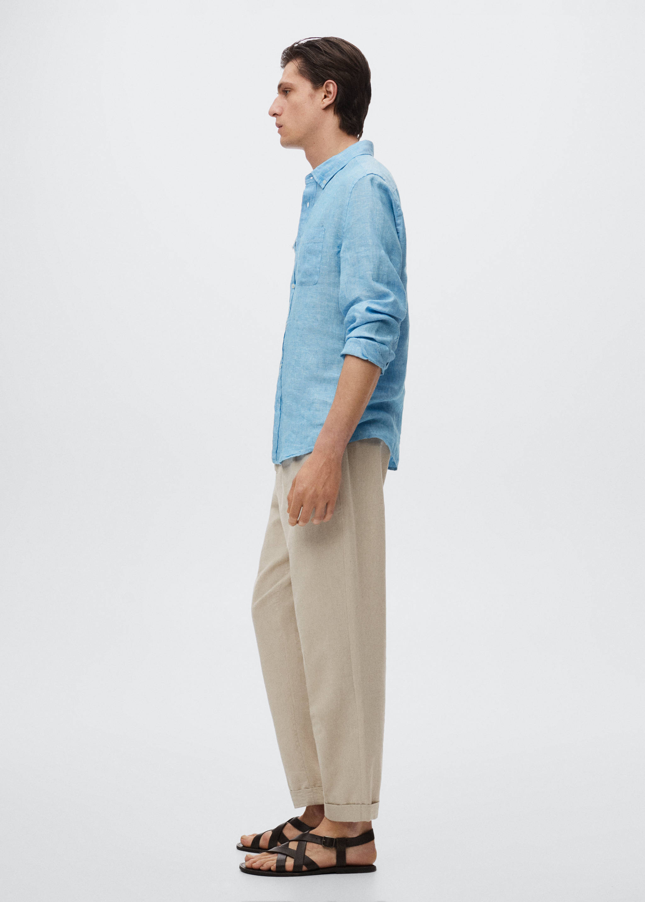 Slim fit-skjorta 100% linne - Detaljer om artikeln 2